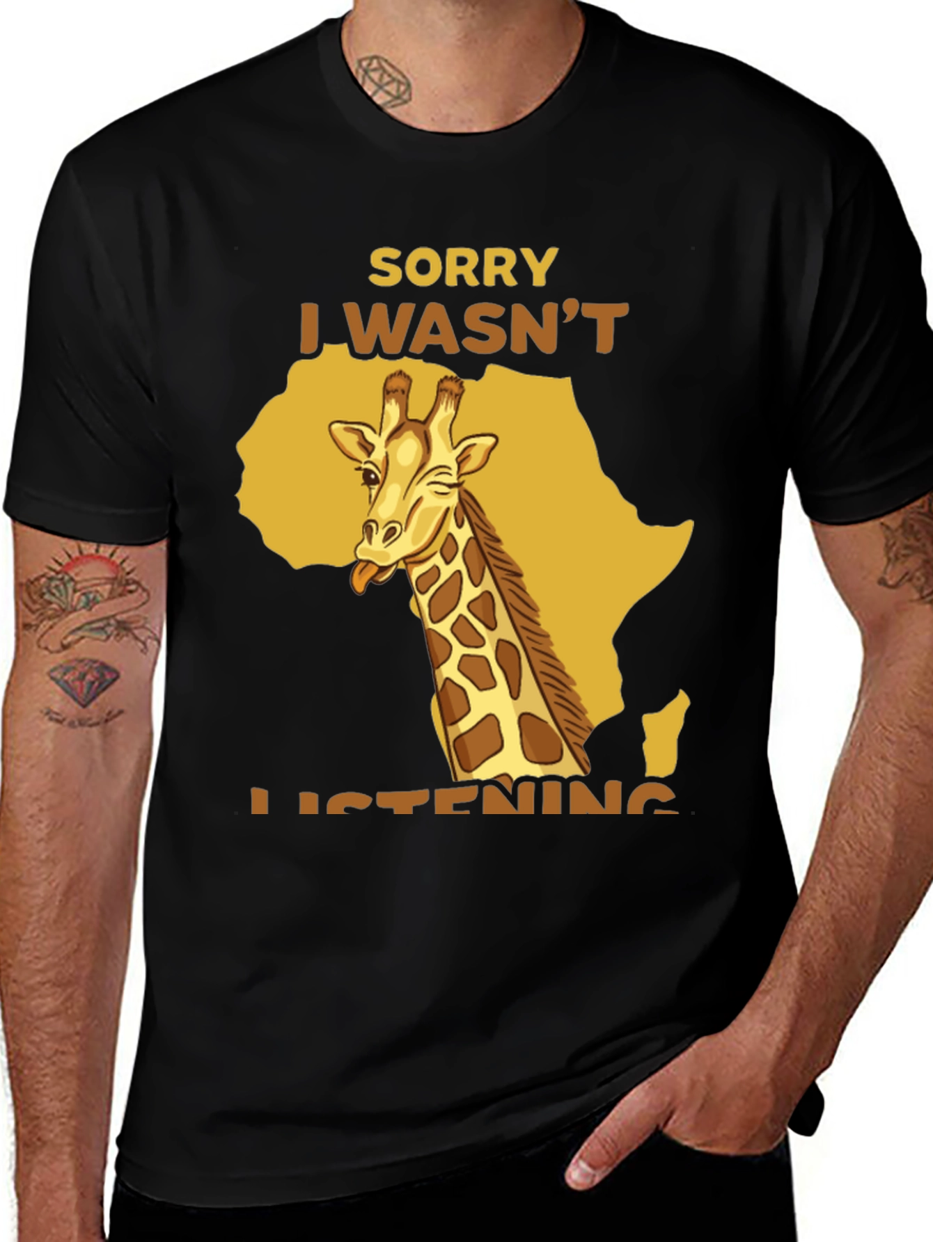 Variant 28 of Funny Giraffe T-Shirt - Sorry I Wasn't Listening Tee