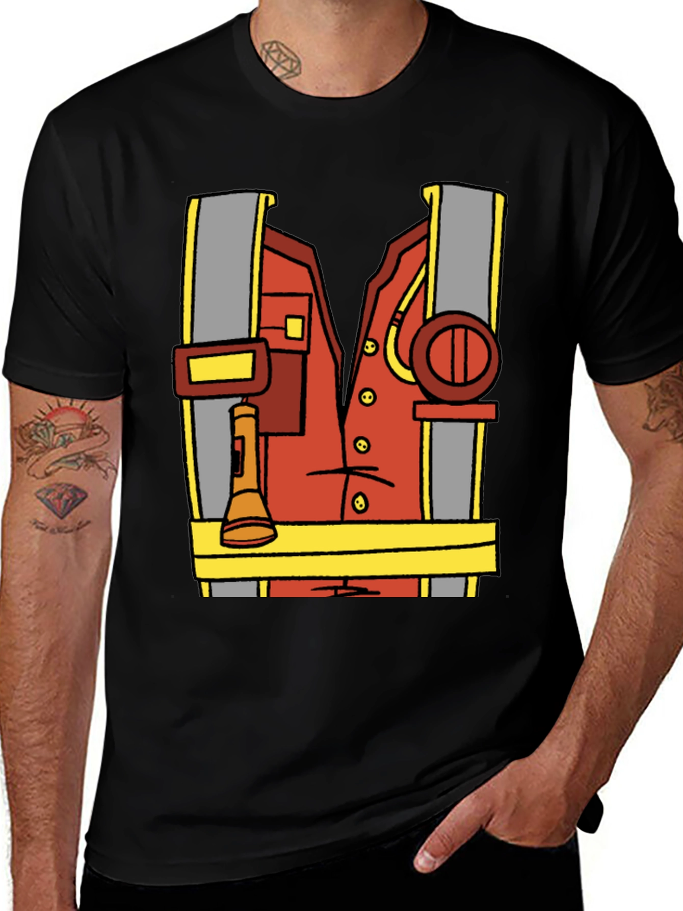 Variant 14 of Cartoon Firefighter Costume Tee
