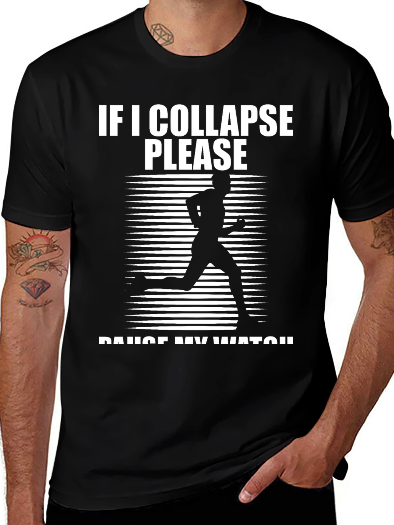 Variant 23 of Funny Running T-Shirt - If I Collapse Pause My Watch