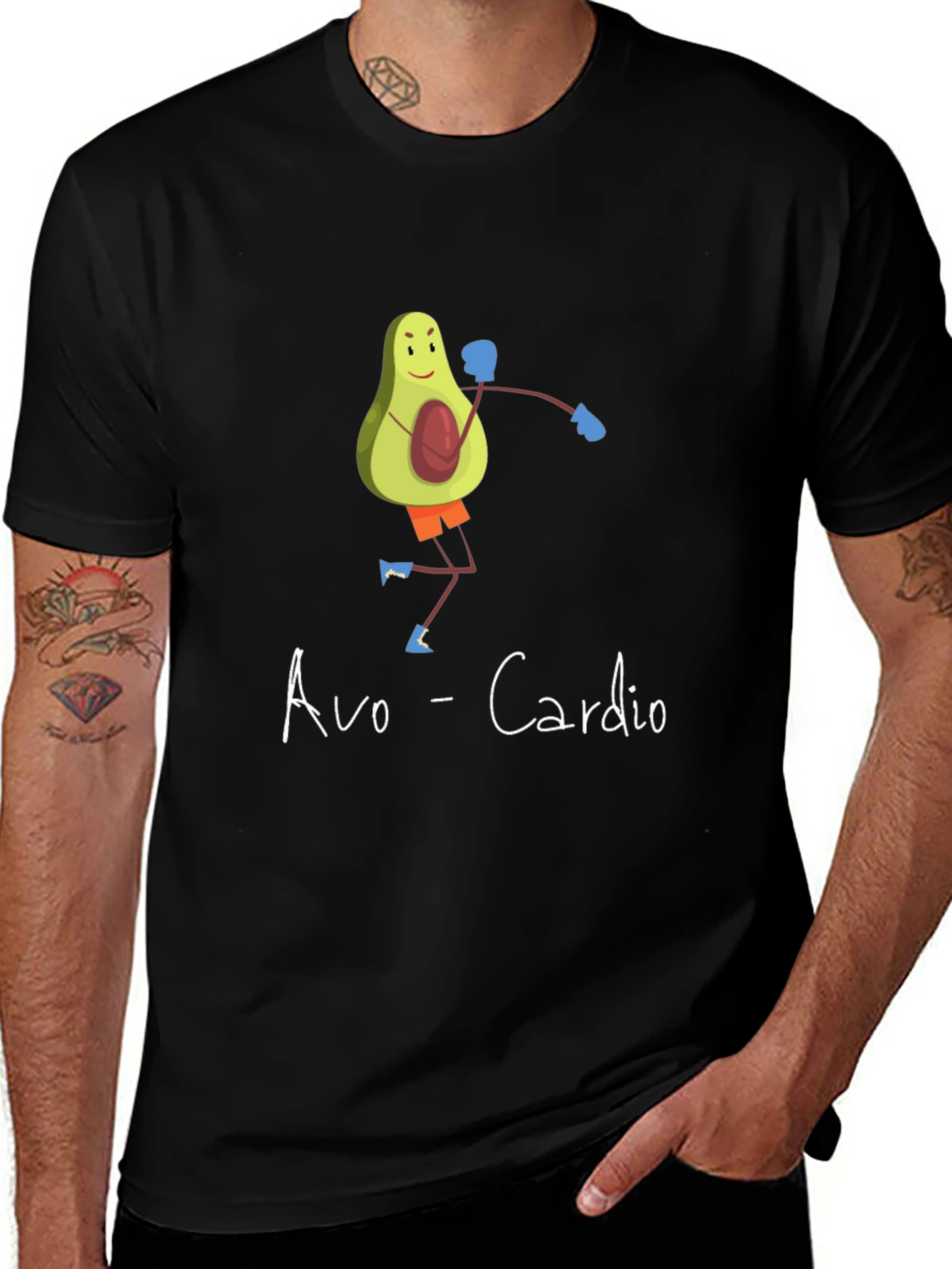 Avo-Cardio T-Shirt Funny Avocado Boxing Workout Tee