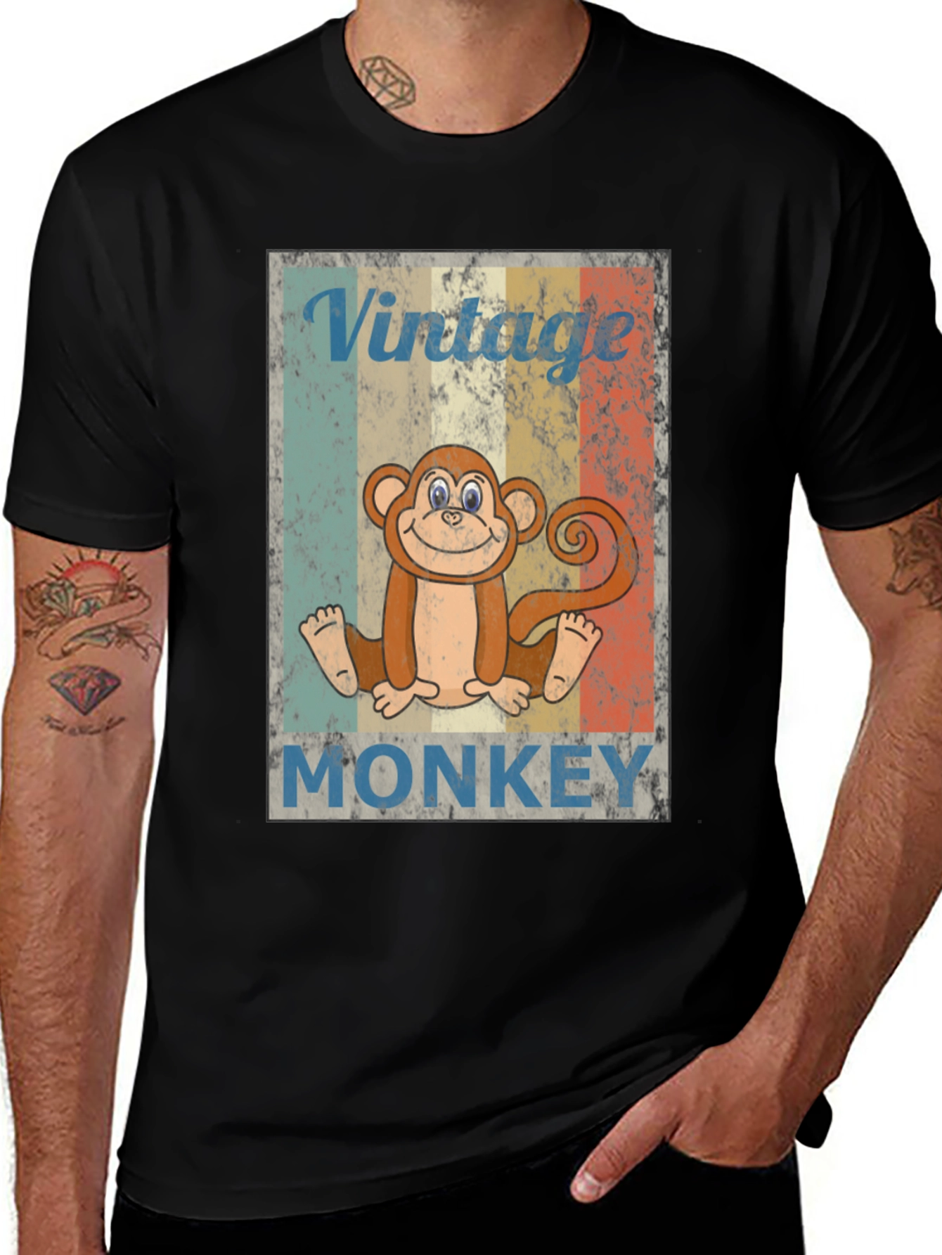 Variant 29 of Vintage Monkey Graphic T-Shirt, Retro Style, Fun Design