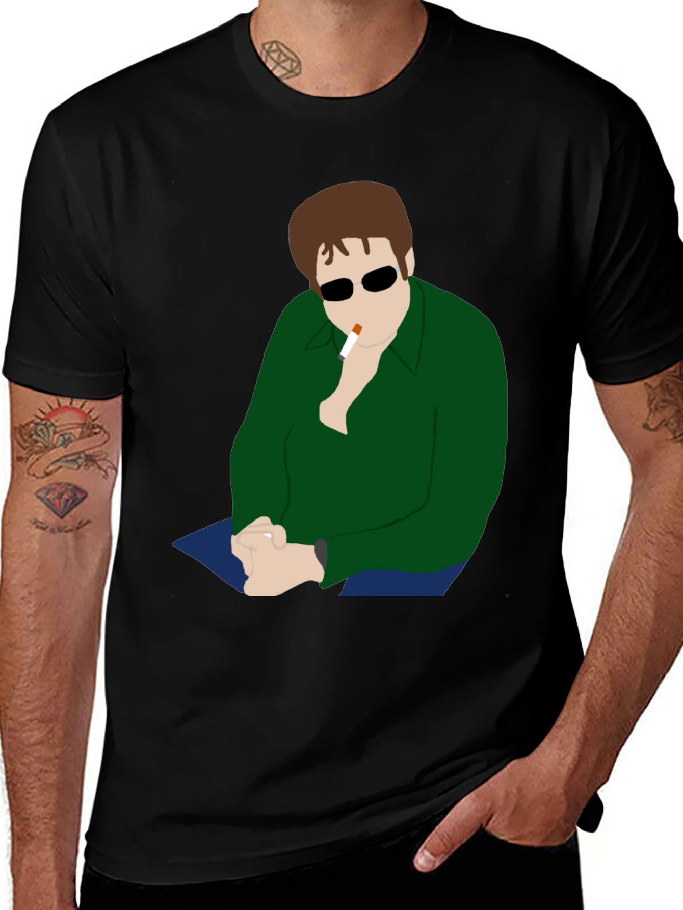 Variant 16 of Cool Graphic Tee - Man Smoking