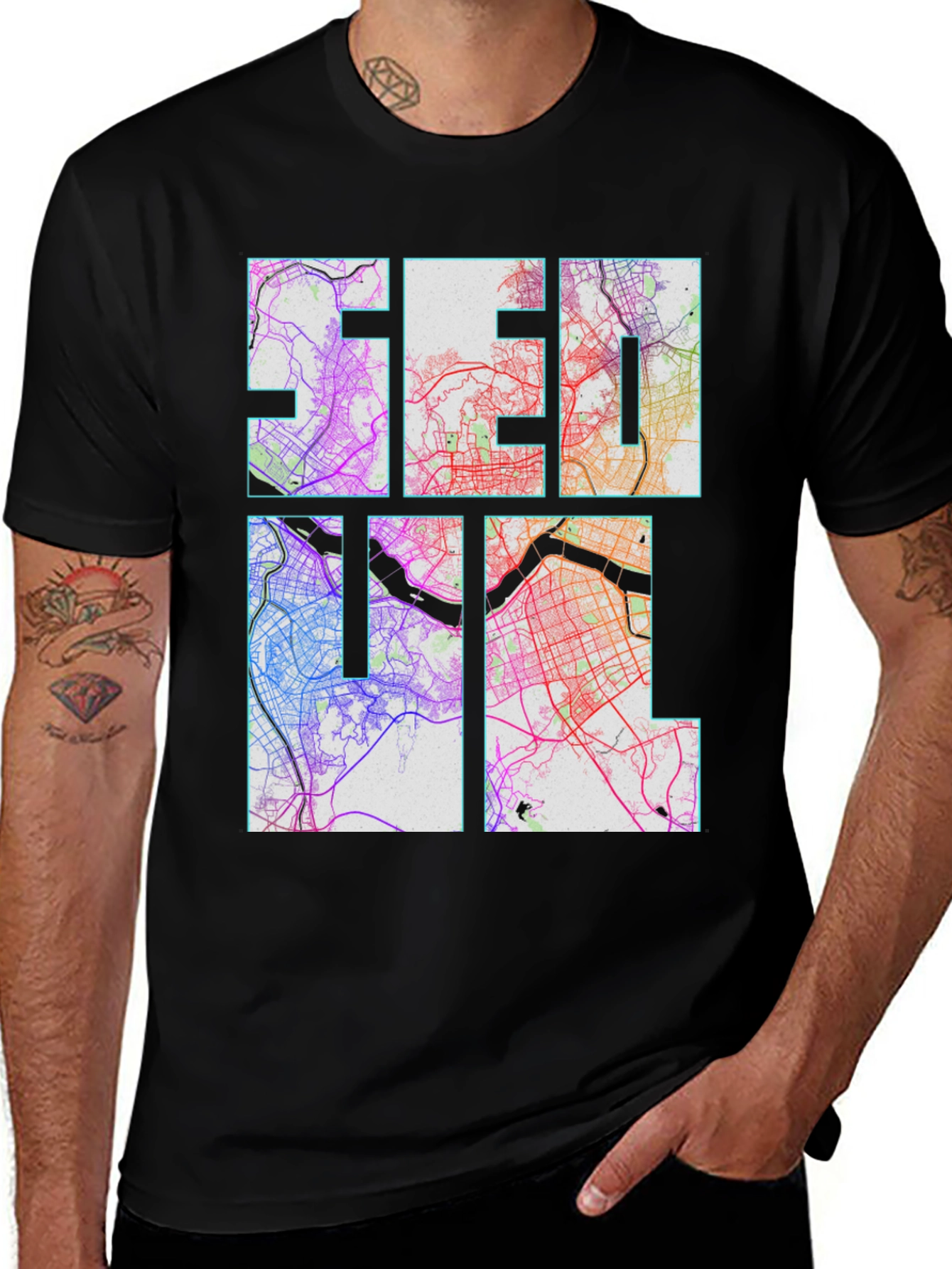 Variant 20 of Seoul City Map Graphic Tee - Unique Urban Style