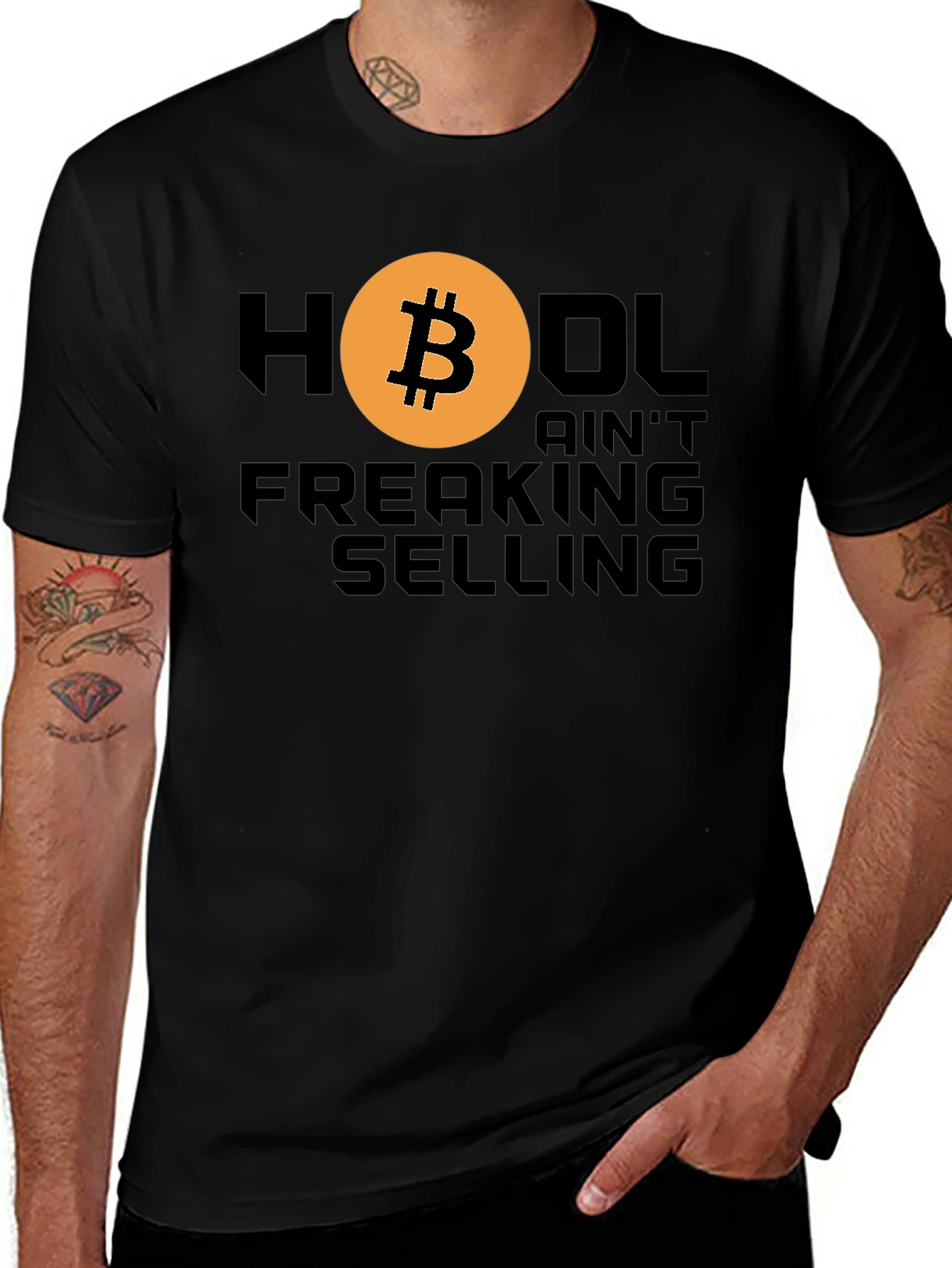 HODL Bitcoin Crypto T-Shirt - Aint Freaking Selling!
