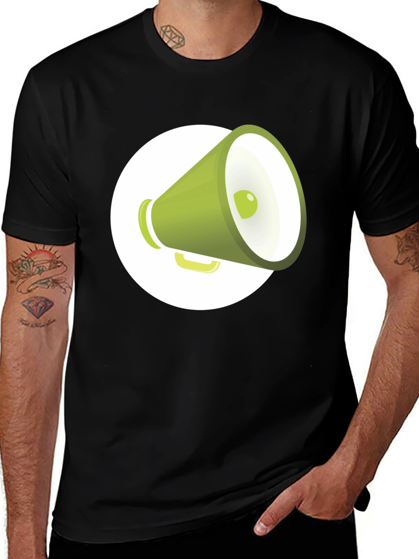 Variant 25 of Bold Graphic Tee - Green Megaphone Design