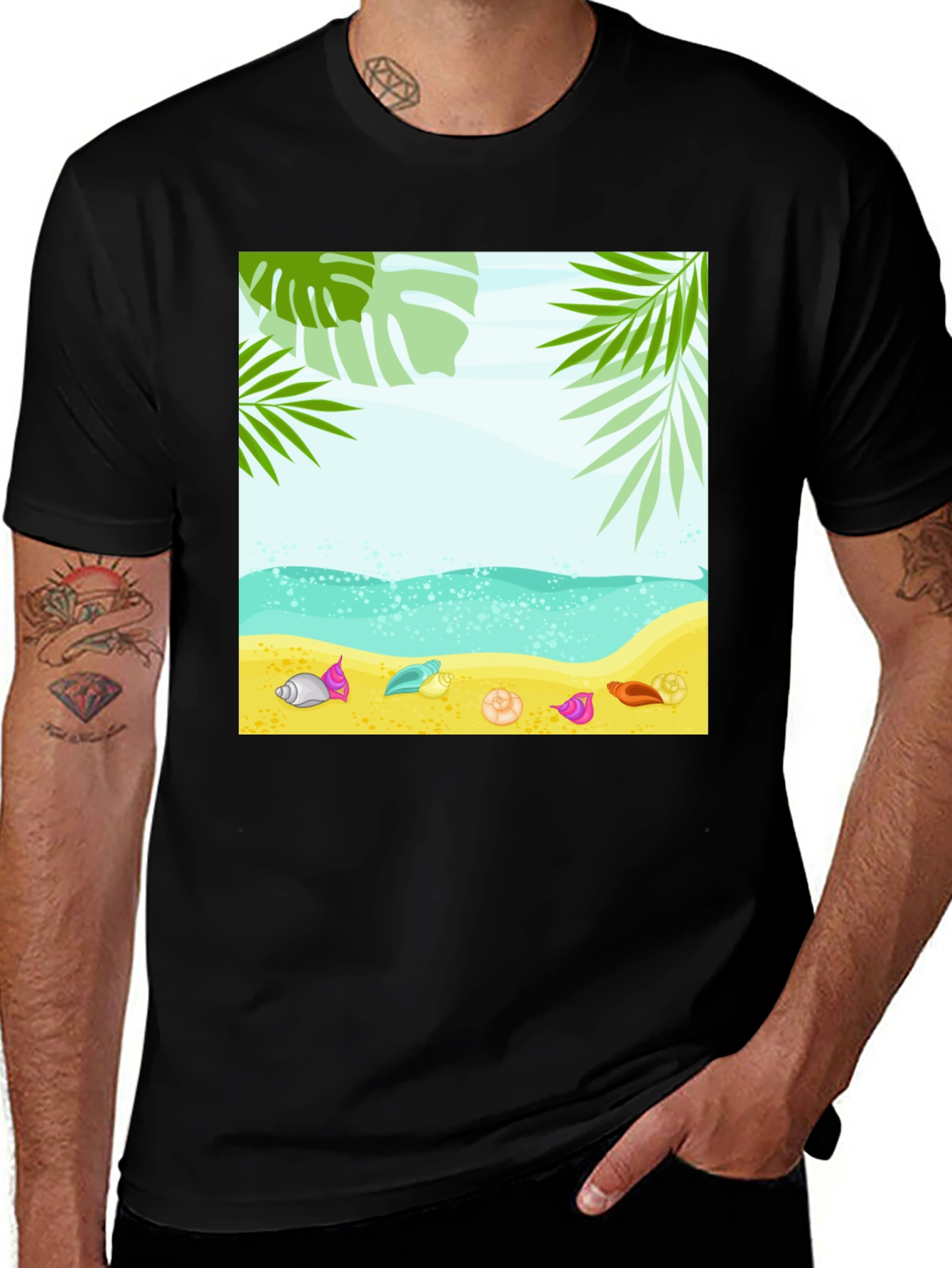 Variant 18 of Tropical Beach Graphic T-Shirt