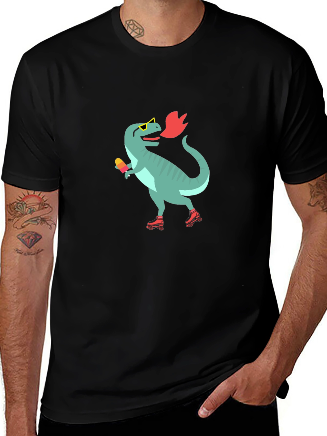 Variant 29 of Dino Roller Skate T-Shirt - Cool Graphic Tee