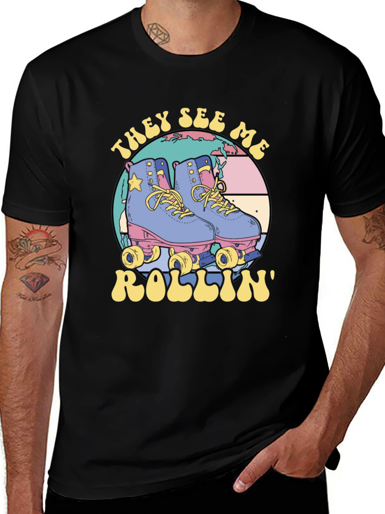 Variant 18 of Retro Roller Skate Graphic T-Shirt