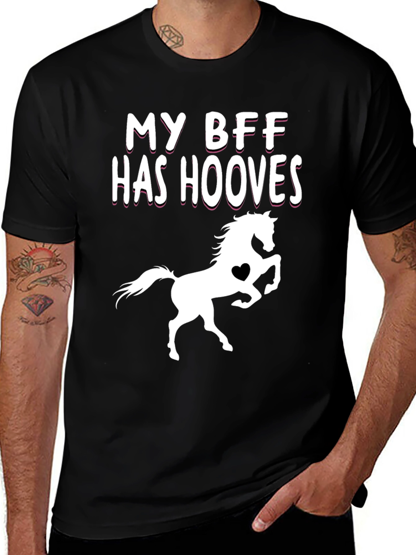 Variant 24 of My BFF Has Hooves T-Shirt Horse Lover Tee