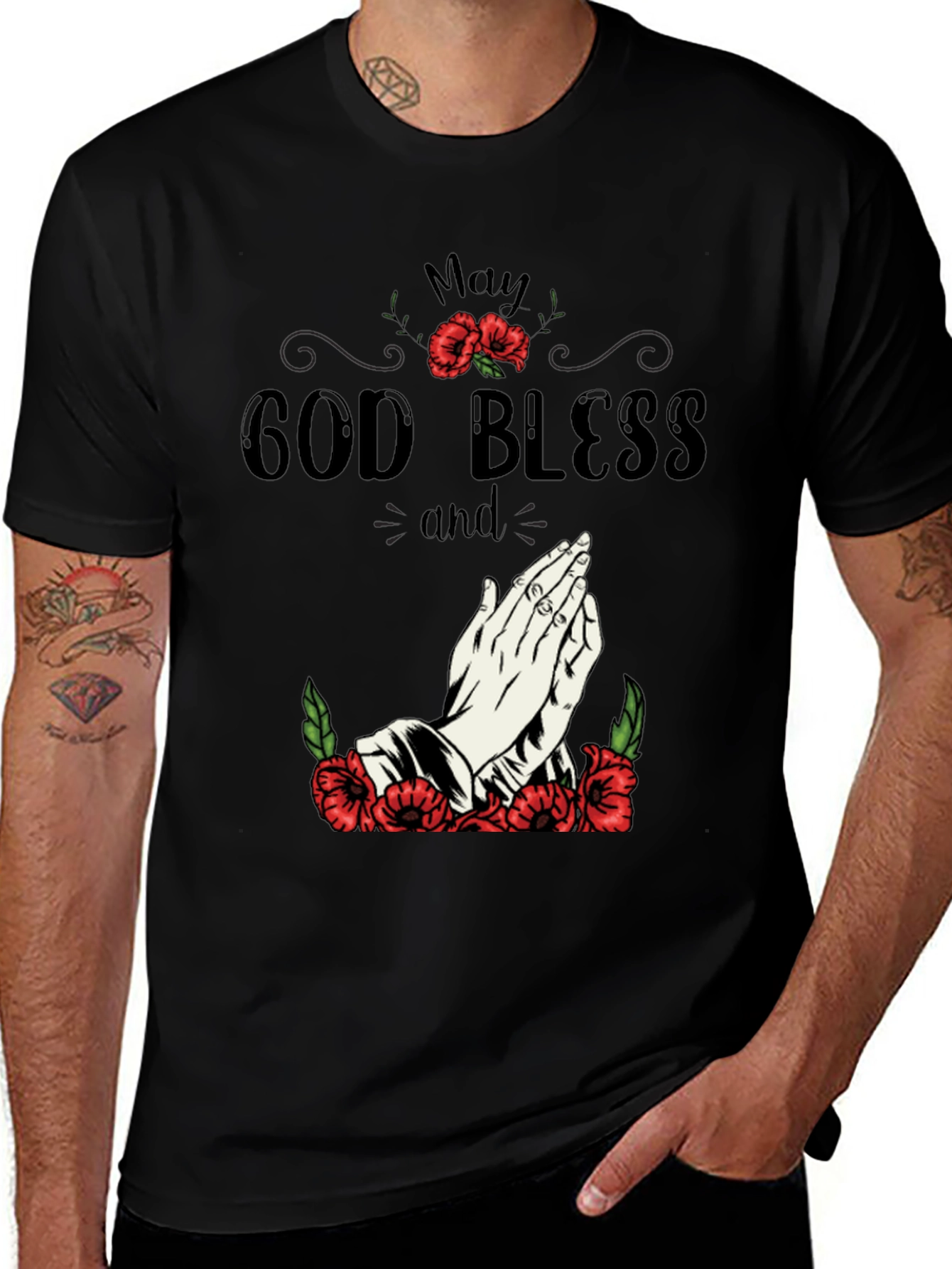 Variant 19 of May God Bless Graphic T-Shirt