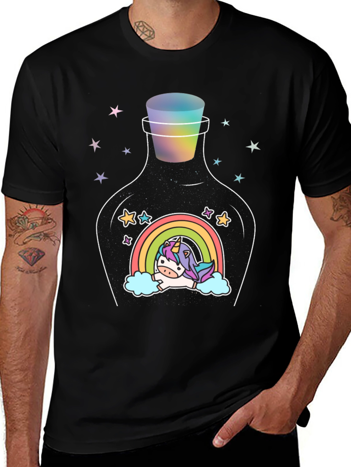 Variant 25 of Unicorn Rainbow Bottle T-Shirt