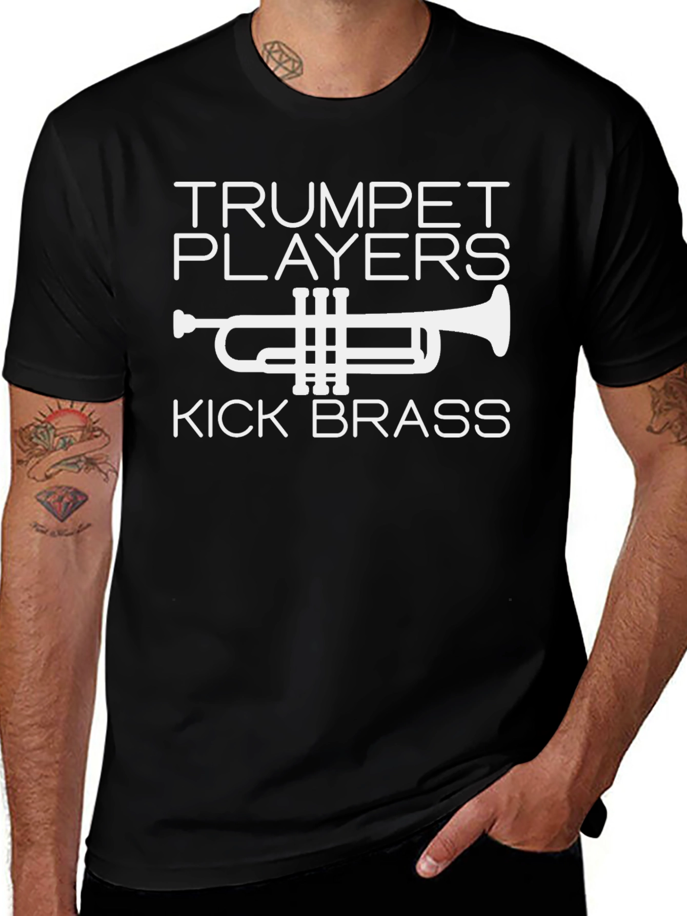 Variant 21 of Trumpet Players Kick Brass Black T-Shirt