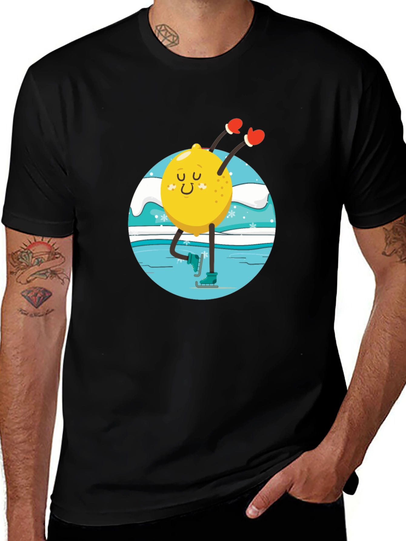 Lemon Ice Skating Graphic T-Shirt