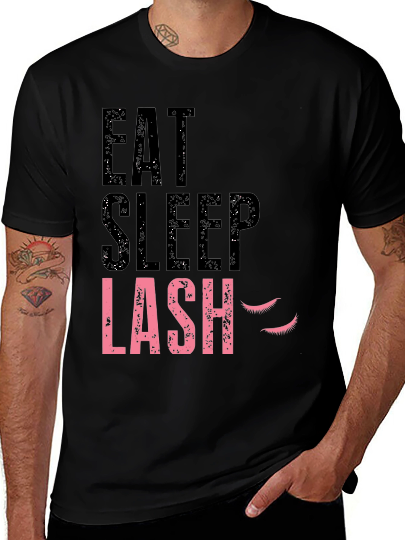Variant 22 of Eat Sleep Lash T-Shirt - Stylish Eyelash Design