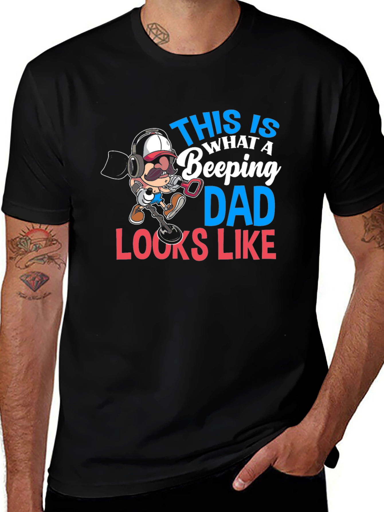 Variant 18 of Beeping Dad T-Shirt - Metal Detecting Graphic Tee