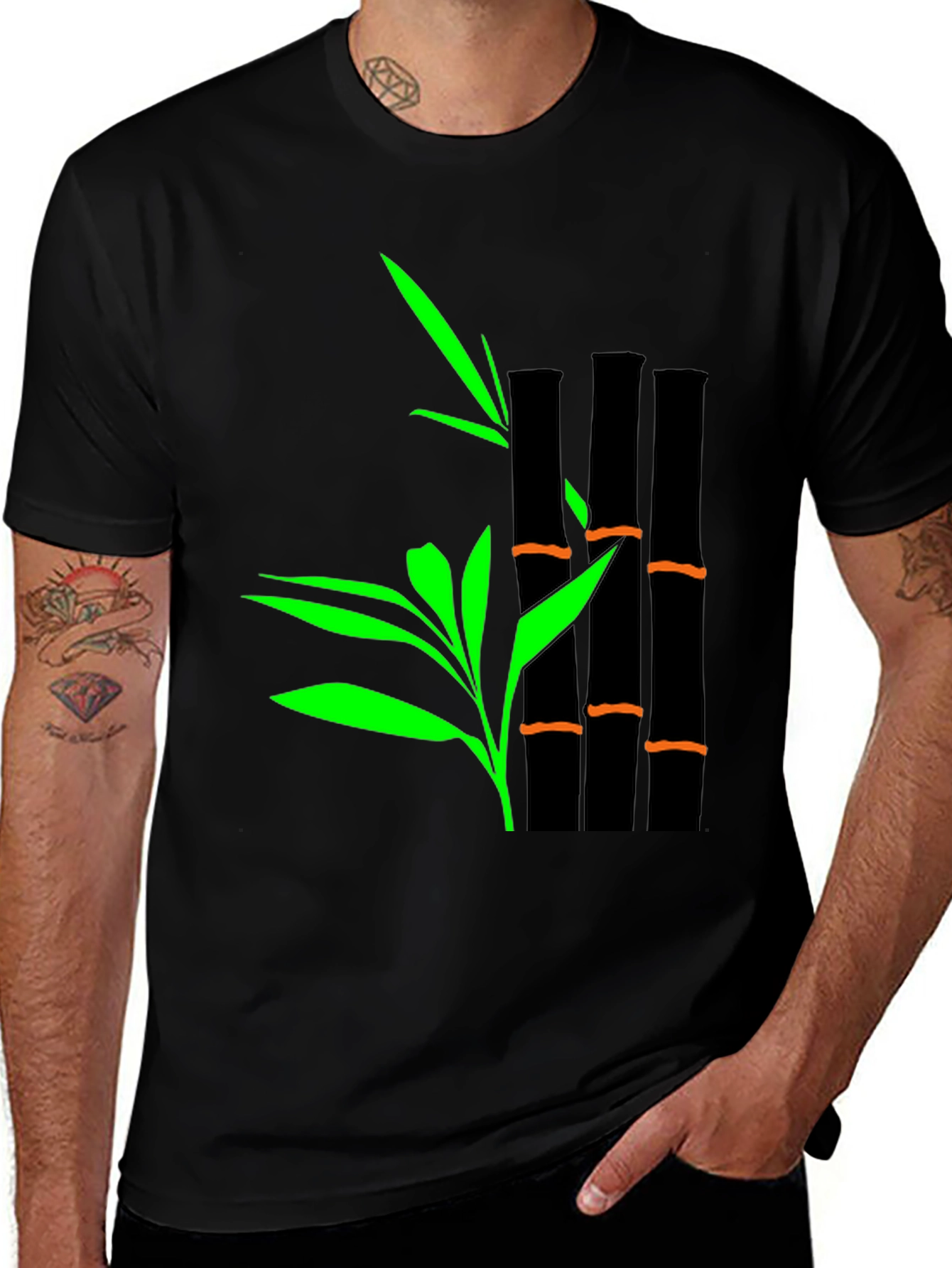 Variant 6 of Bamboo Graphic Print T-Shirt - Stylish Casual Tee