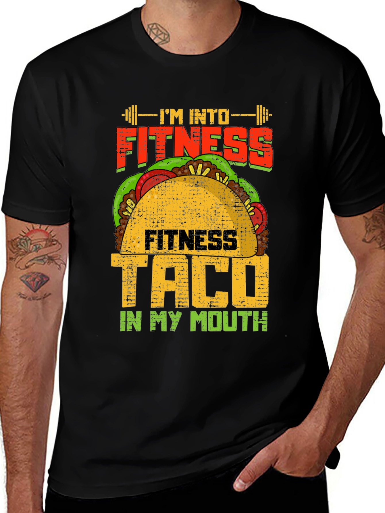 Variant 15 of Fitness Taco Graphic Tee - Humorous Workout Shirt