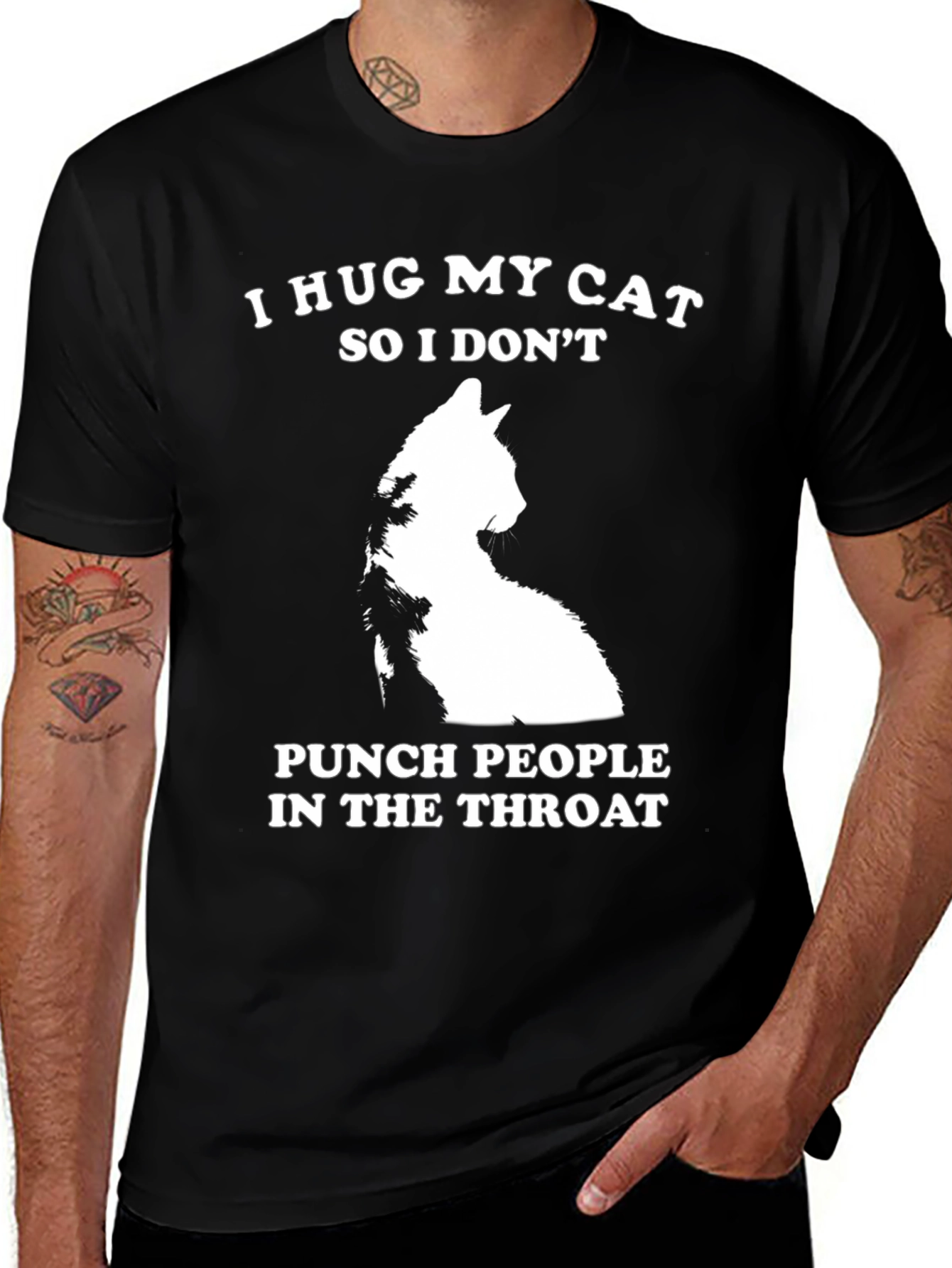Variant 29 of I Hug My Cat Funny Graphic Tee