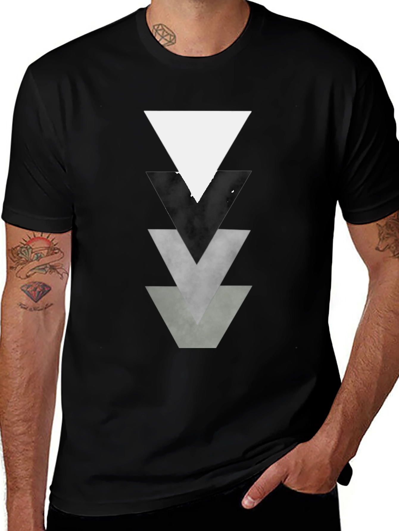 Variant 4 of Geometric Triangle Graphic Tee - Modern Casual Style