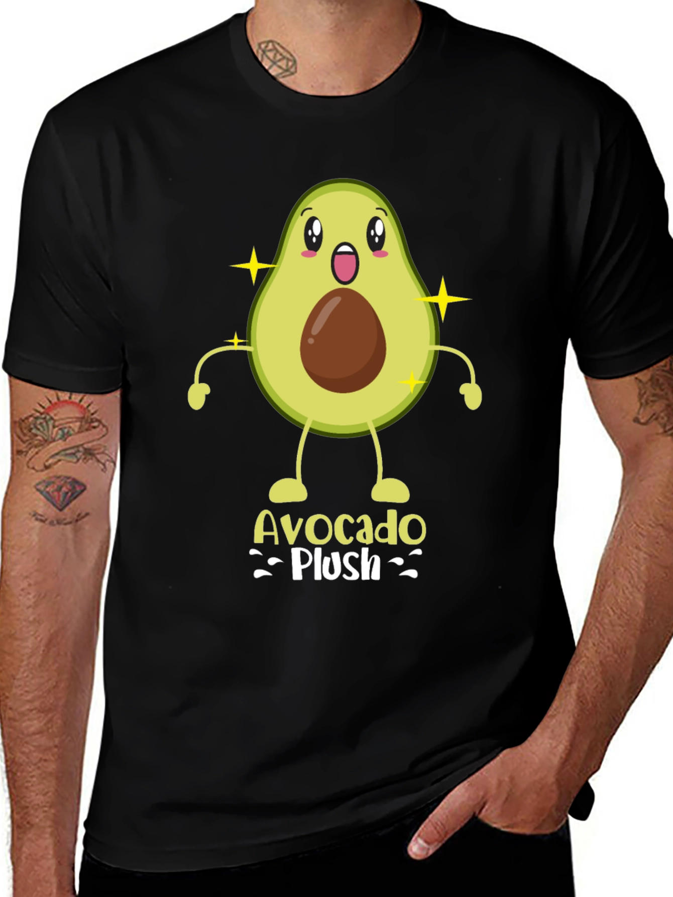 Variant 6 of Avocado Plush T-Shirt - Fun Cartoon Design