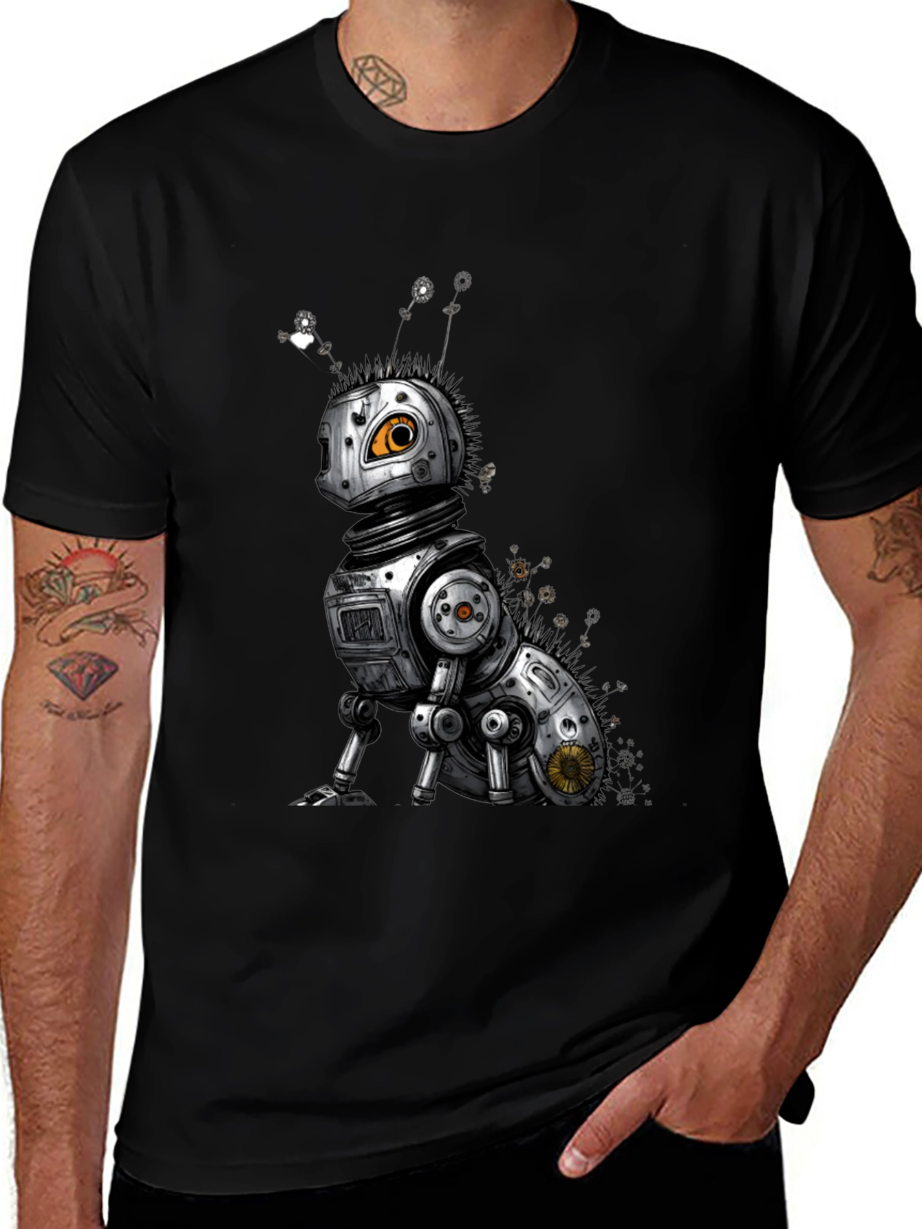 Variant 26 of Robot Dog Graphic Tee - Steampunk Style
