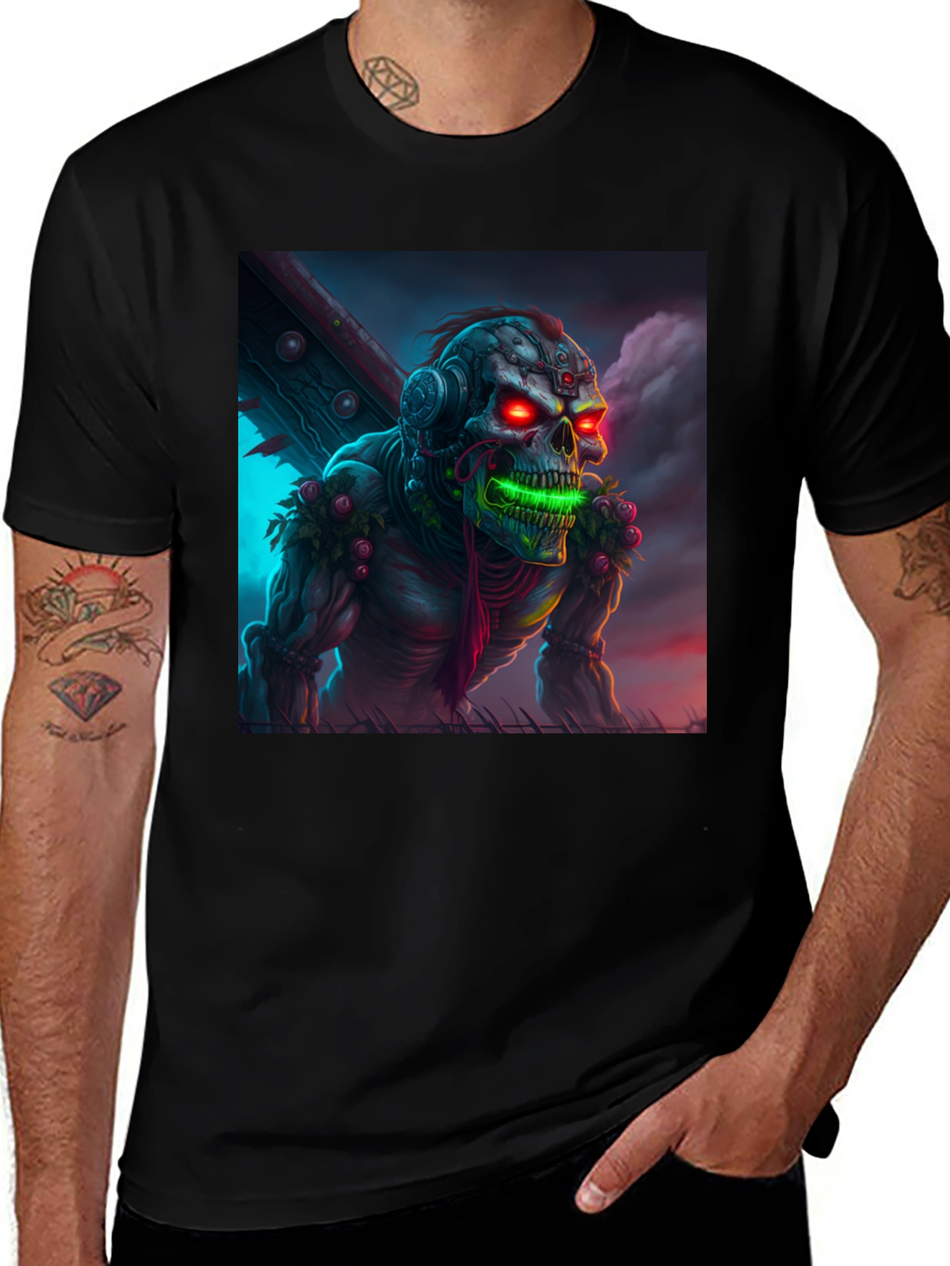 Variant 27 of Cyberpunk Skull T-Shirt