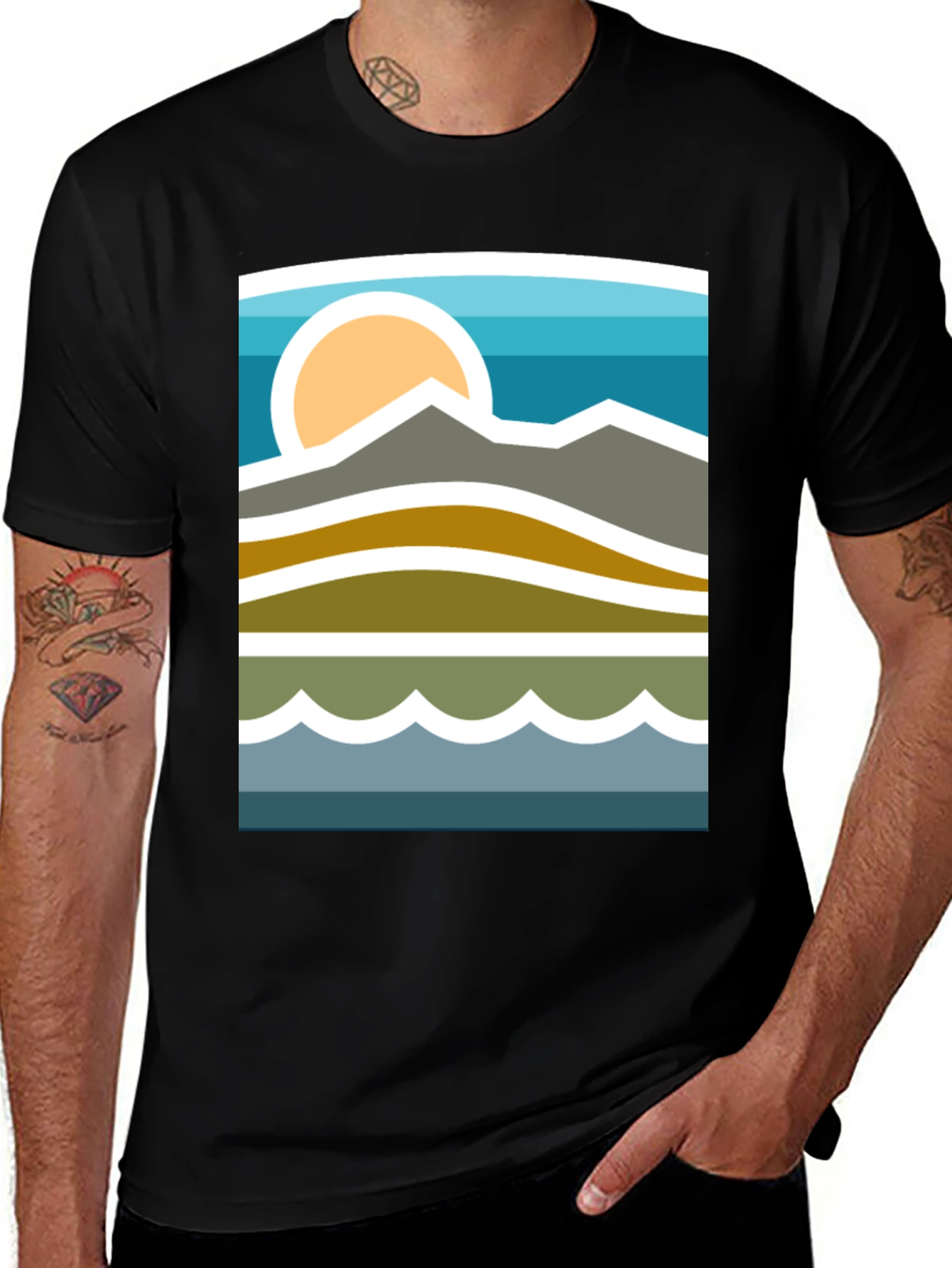 Variant 19 of Mountainscape Graphic Tee - Stylish Nature Inspired Design