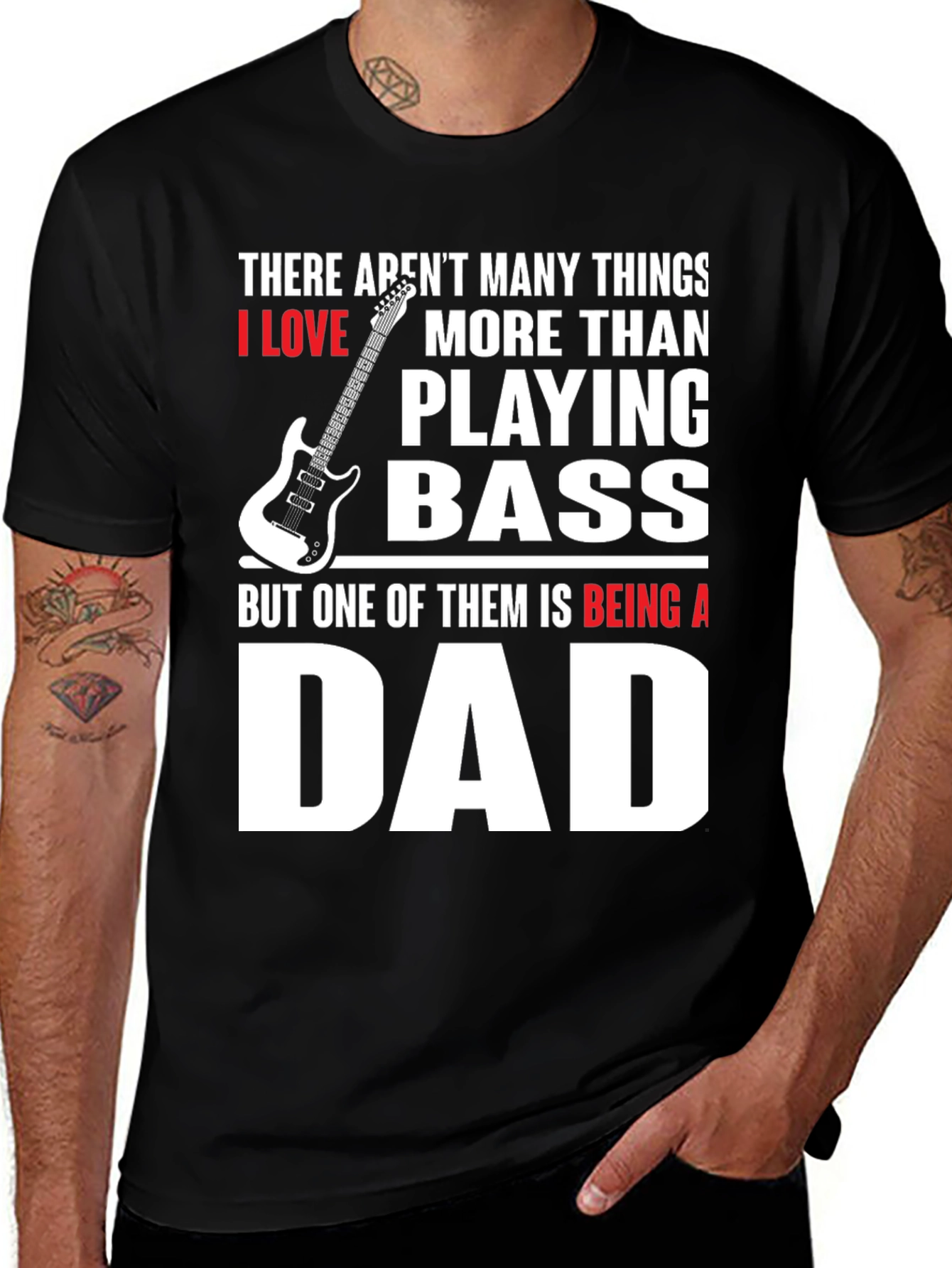Variant 27 of Dad Playing Bass Guitar T-Shirt - Perfect Gift