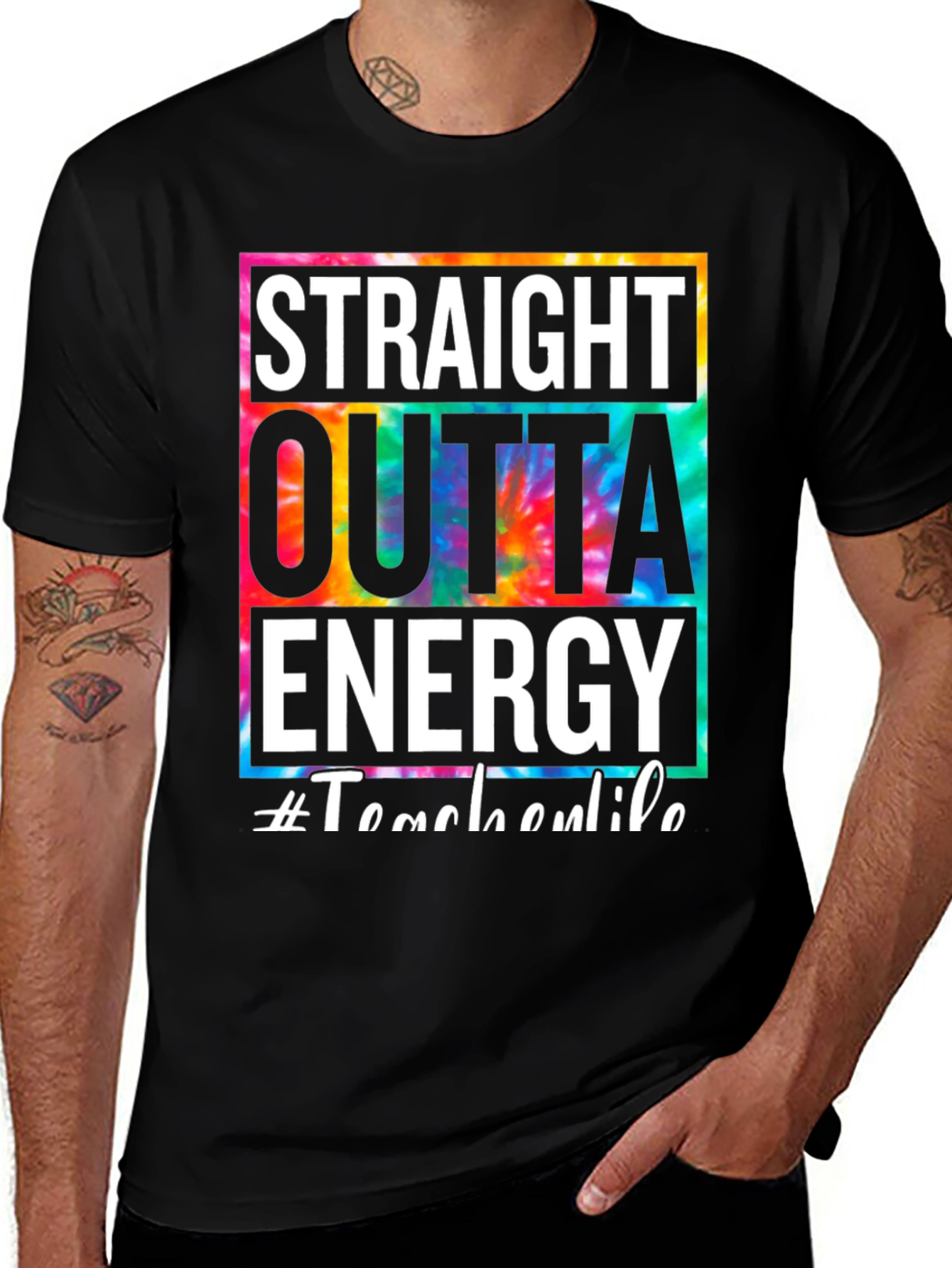 Variant 5 of Straight Outta Energy Tie Dye Graphic Tee