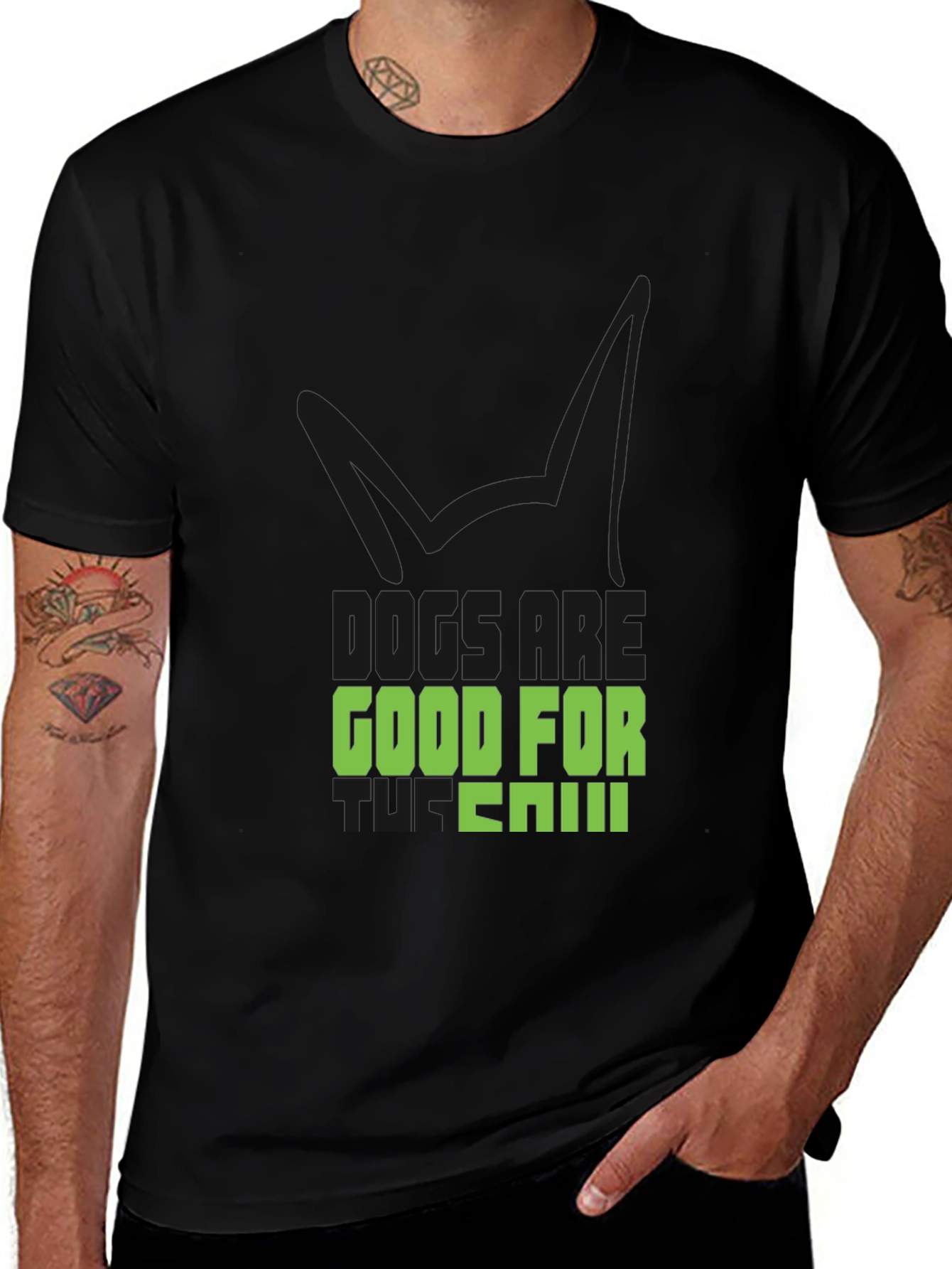 Variant 29 of Dogs are Good For You Black T-Shirt