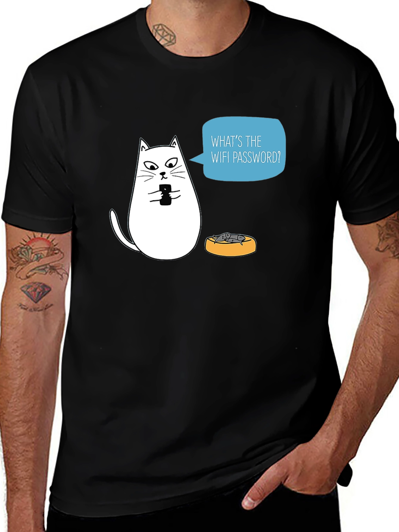 Variant 21 of Funny Cat WiFi Password T-Shirt