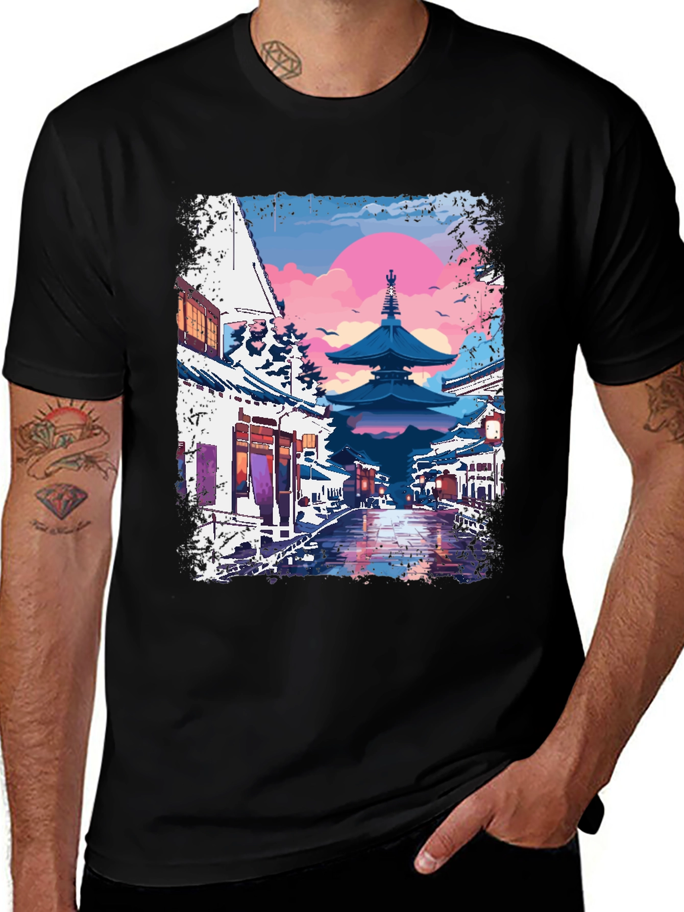 Variant 28 of Japanese Pagoda T-Shirt - Urban Style