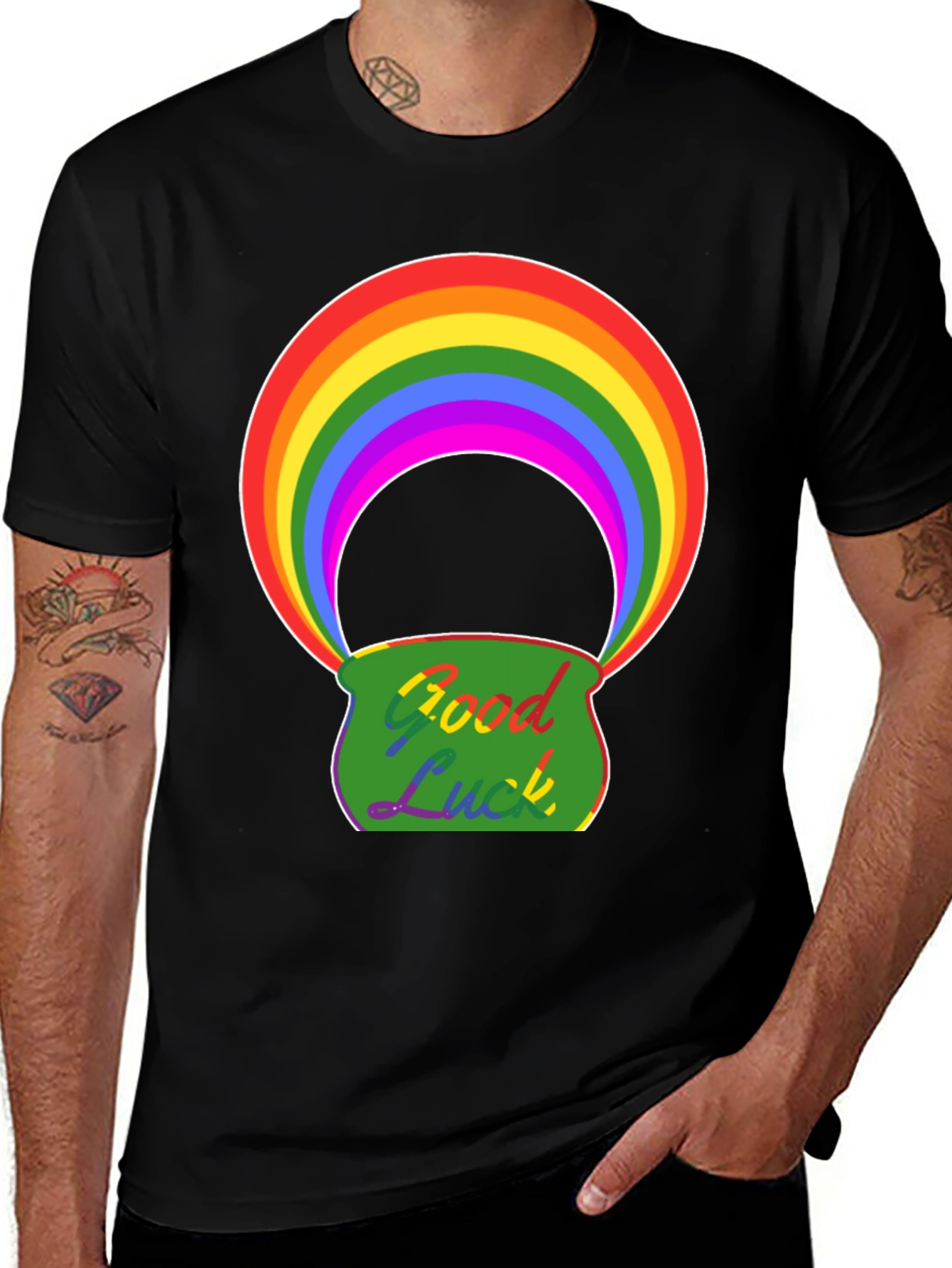 Variant 4 of Rainbow Good Luck T-Shirt