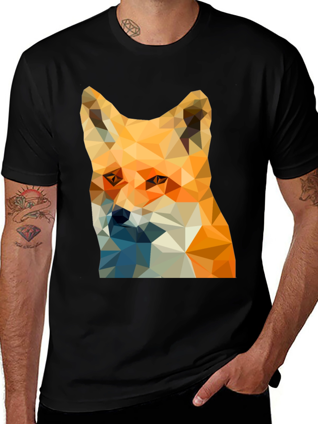 Variant 7 of Geometric Fox Graphic Tee - Modern Animal Print