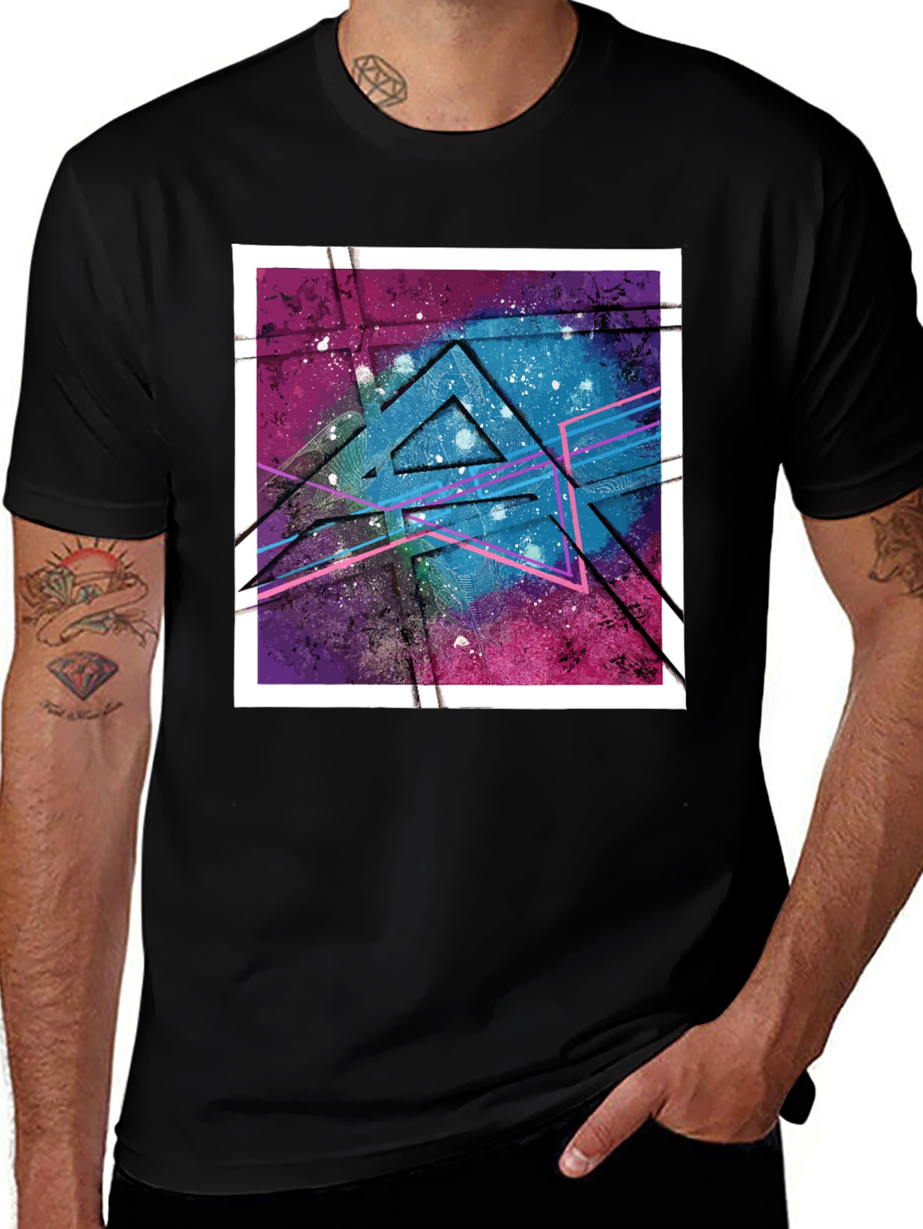 Variant 26 of Geometric Galaxy Graphic Tee - Modern Streetwear Style