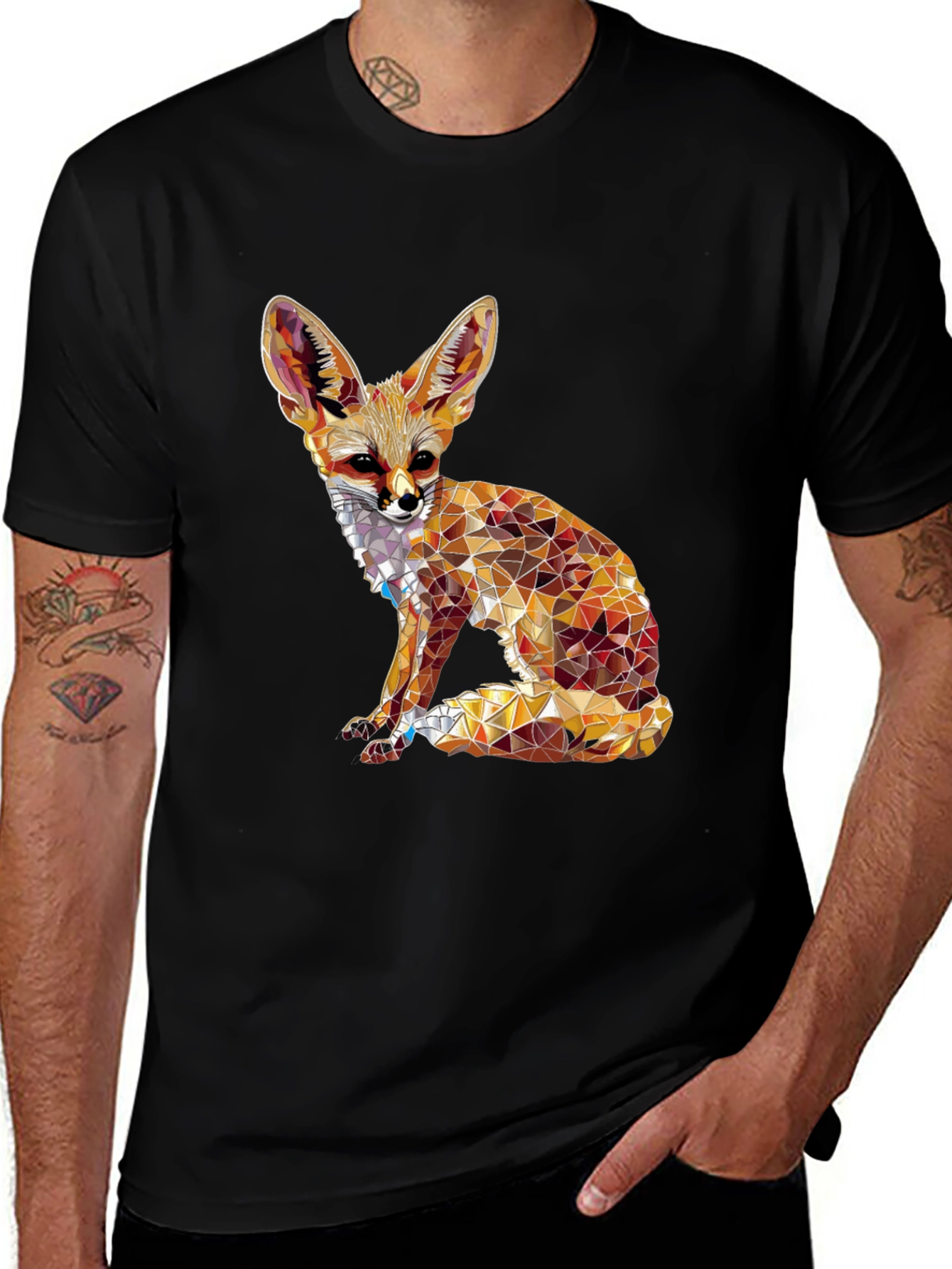 Variant 4 of Geometric Fox Graphic Tee - Unique Animal Design