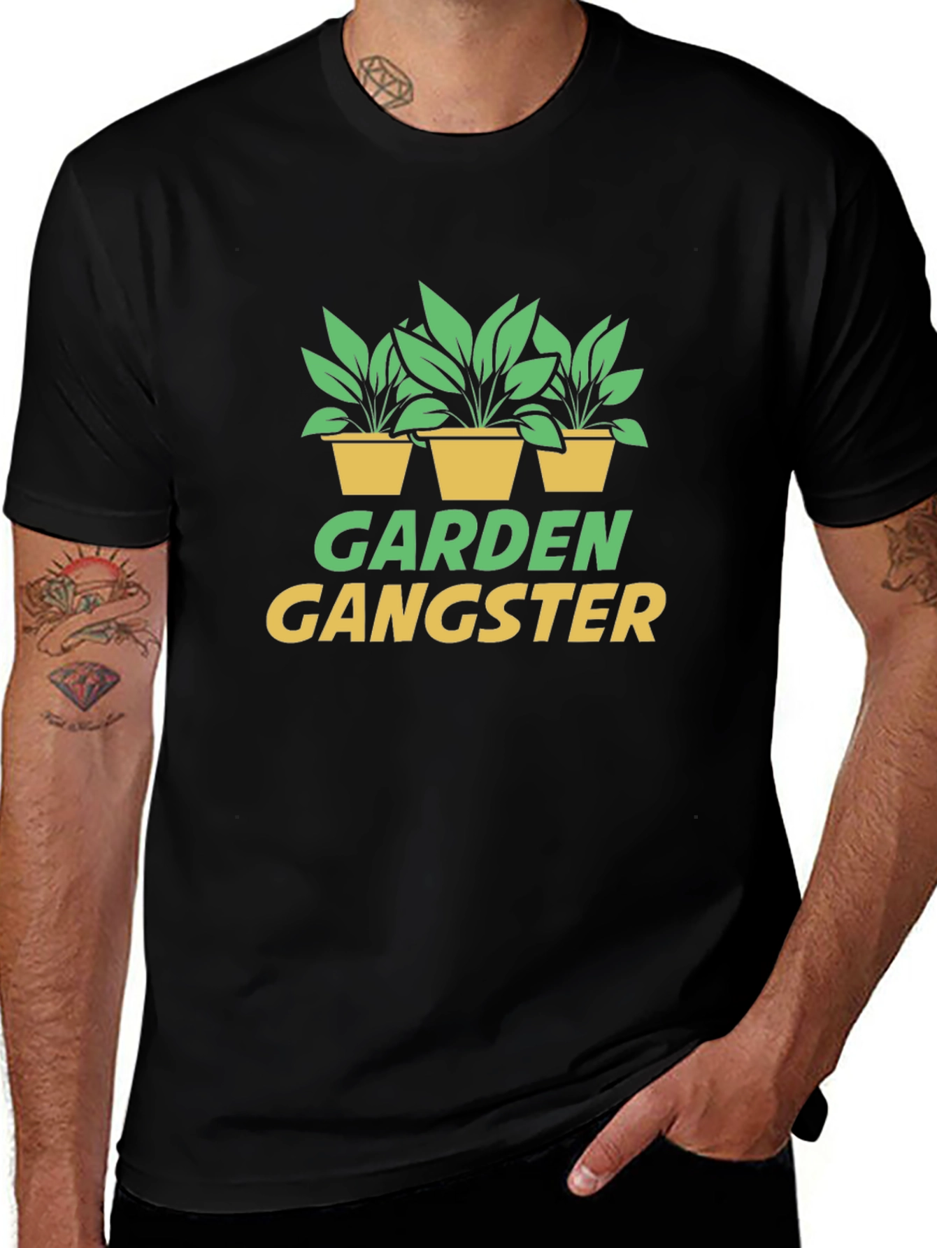 Garden Gangster T-Shirt, Potted Plants Design