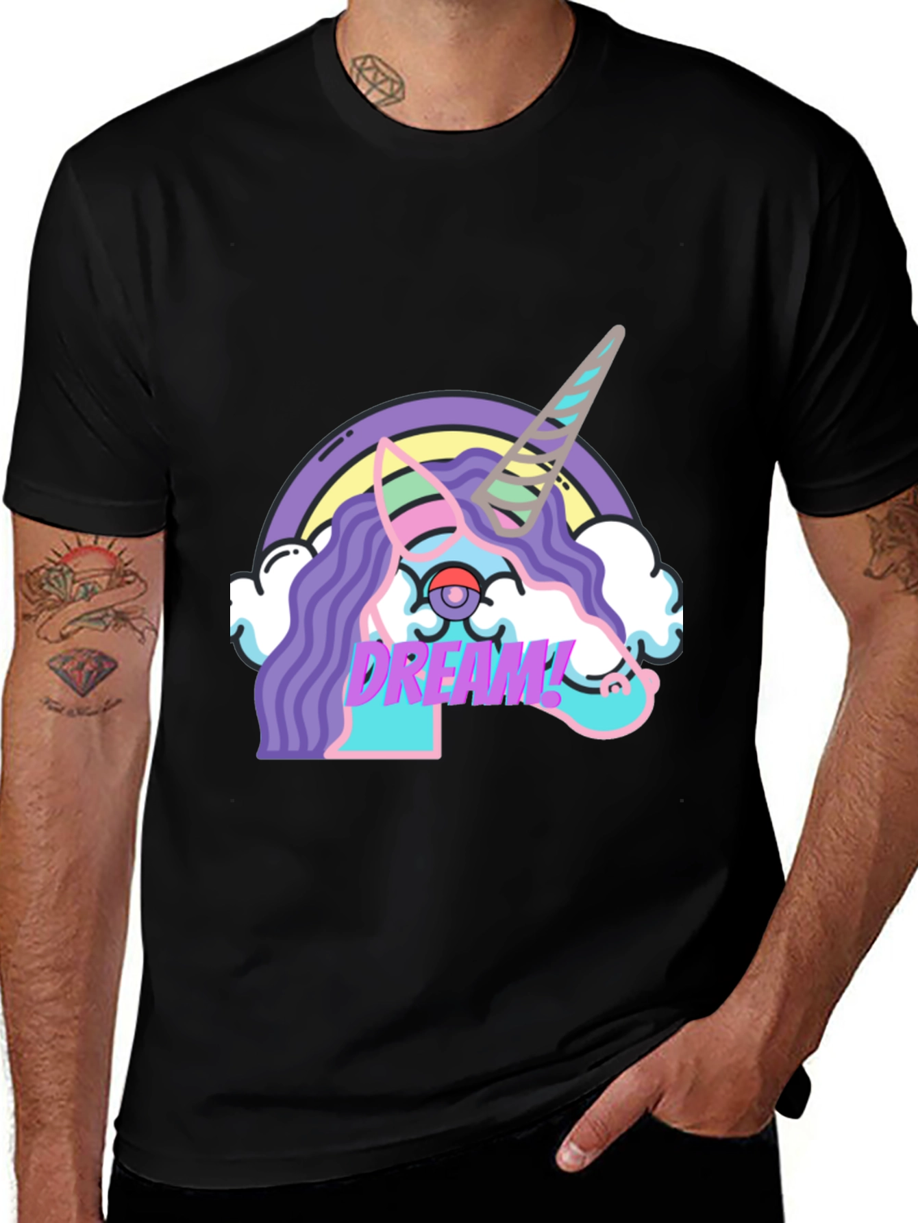 Unicorn Dream T-Shirt - Men's Black Tee