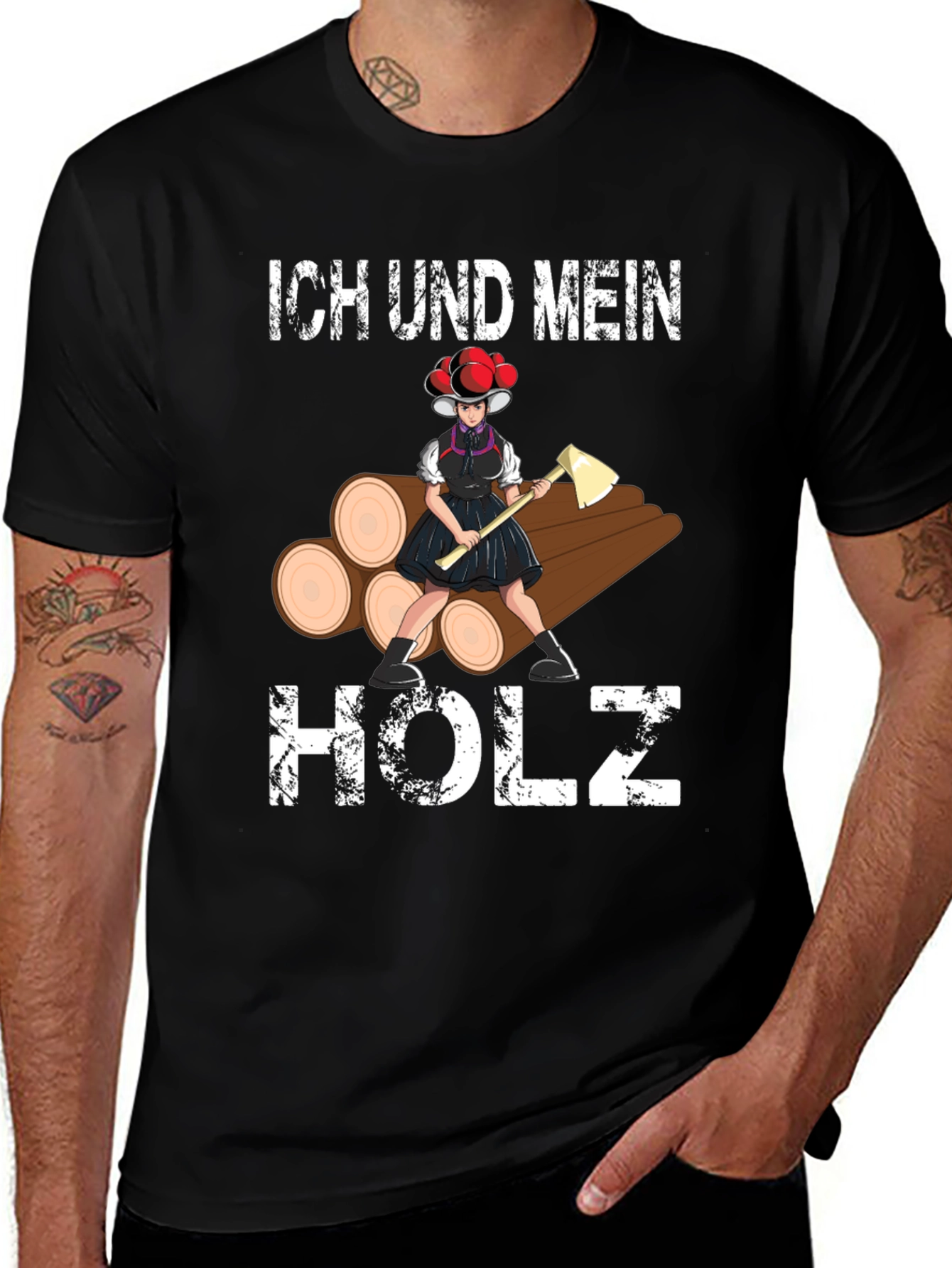 Variant 23 of Ich Und Mein Holz T-Shirt Lumberjack Cartoon
