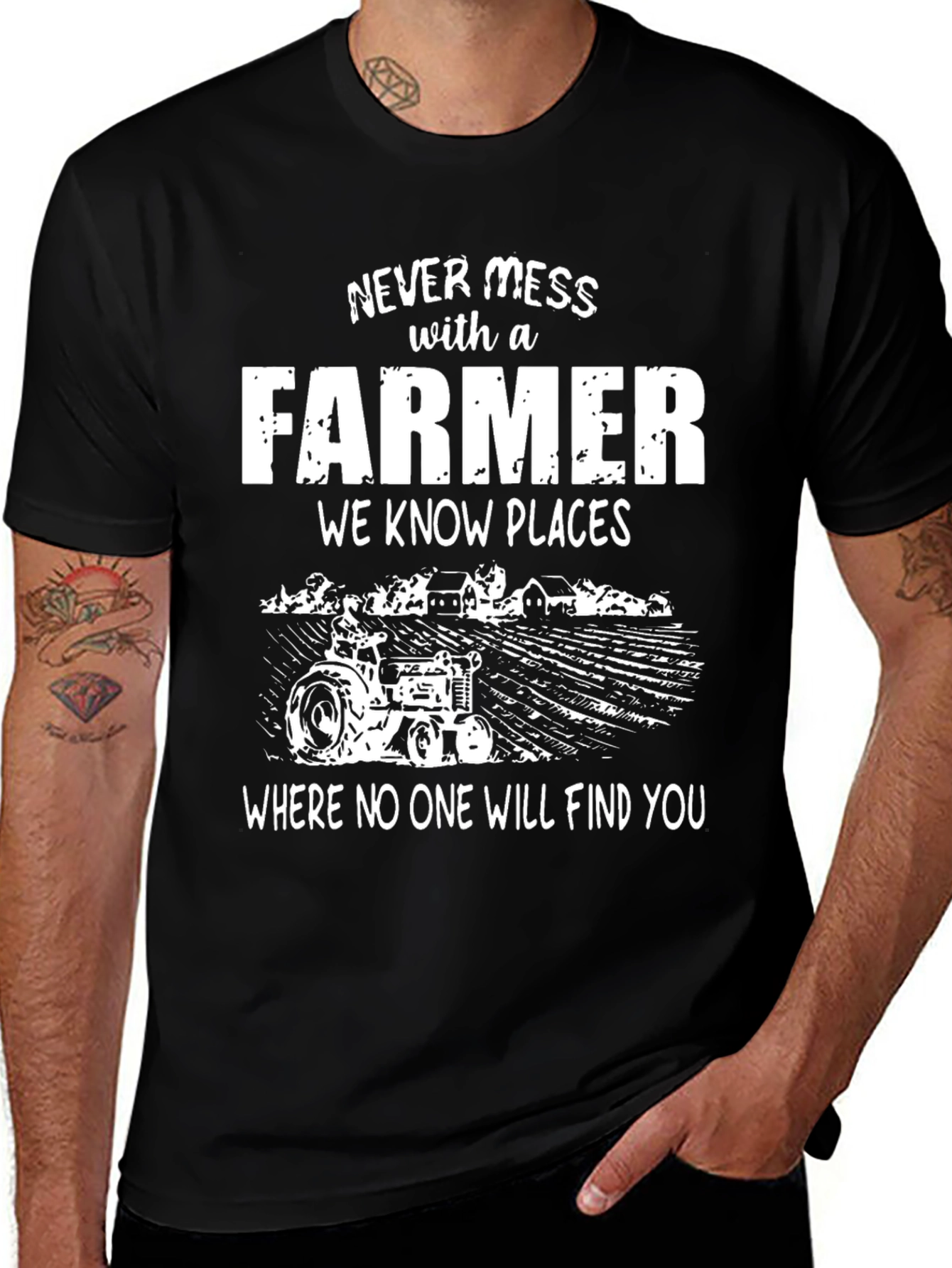 Variant 3 of Farmer T-Shirt - "Never Mess with a Farmer"