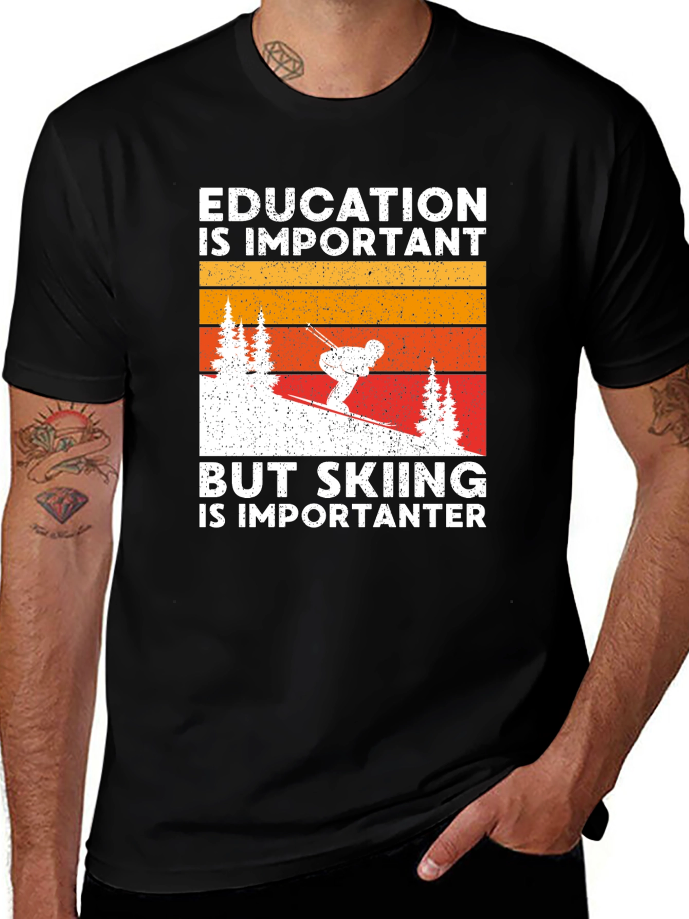 Variant 17 of Education is Important But Skiing Tee