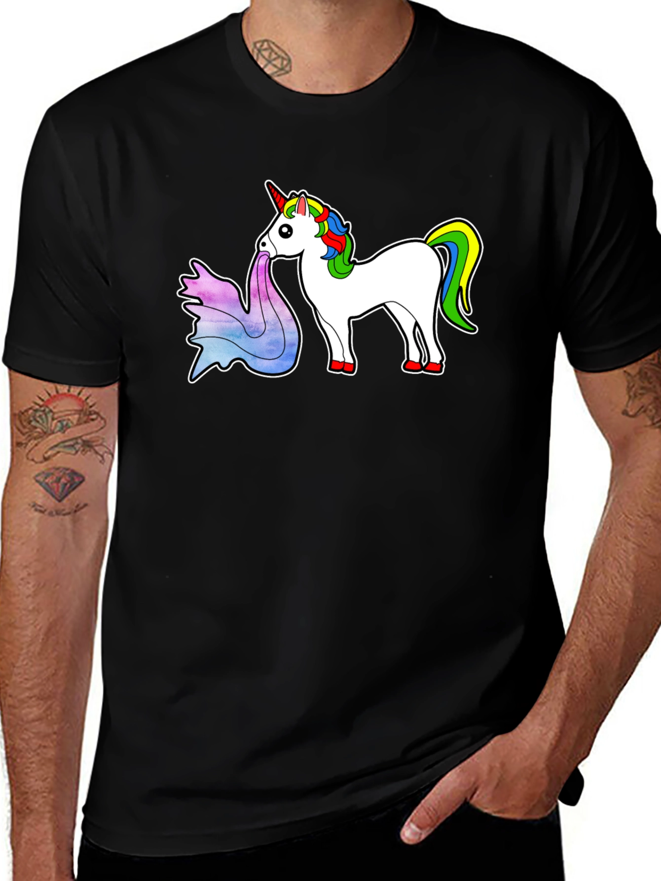 Variant 24 of Unicorn Vomiting Rainbows Graphic Tee