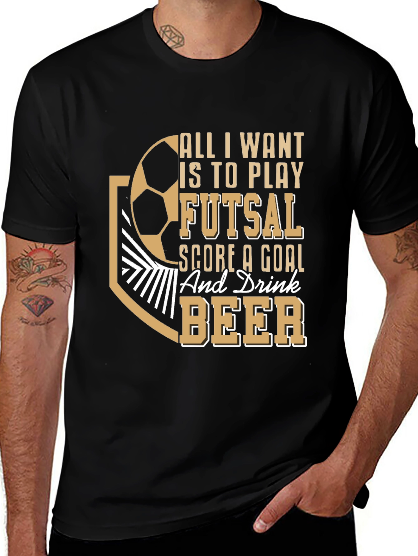 Variant 16 of Futsal, Goals, & Beer Graphic T-Shirt