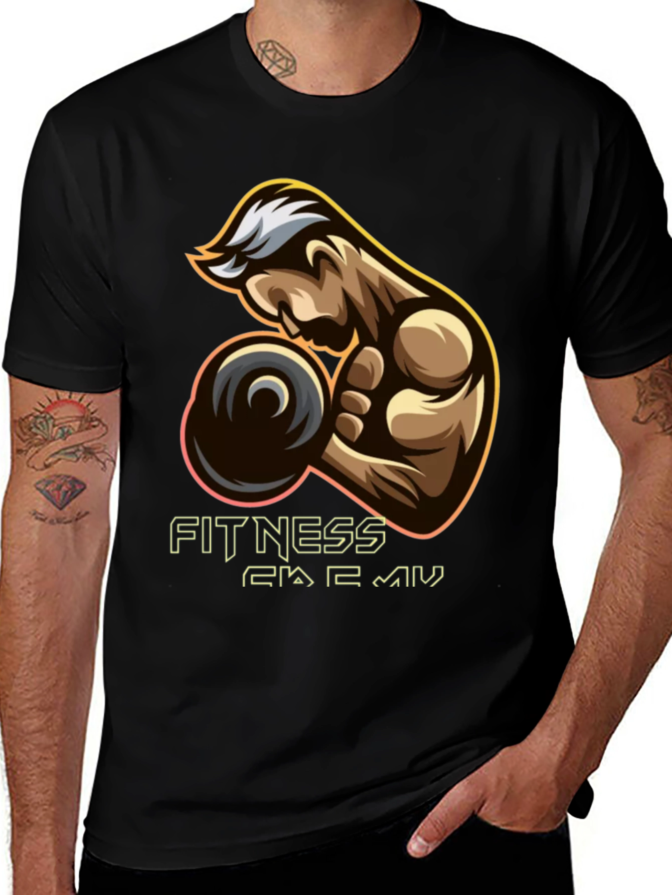 Variant 20 of Fitness Academy Graphic Tee - Black T-Shirt