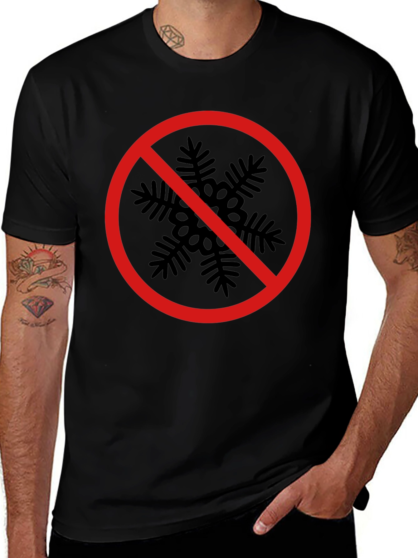 Variant 28 of Anti Snowflake Graphic T-Shirt Black