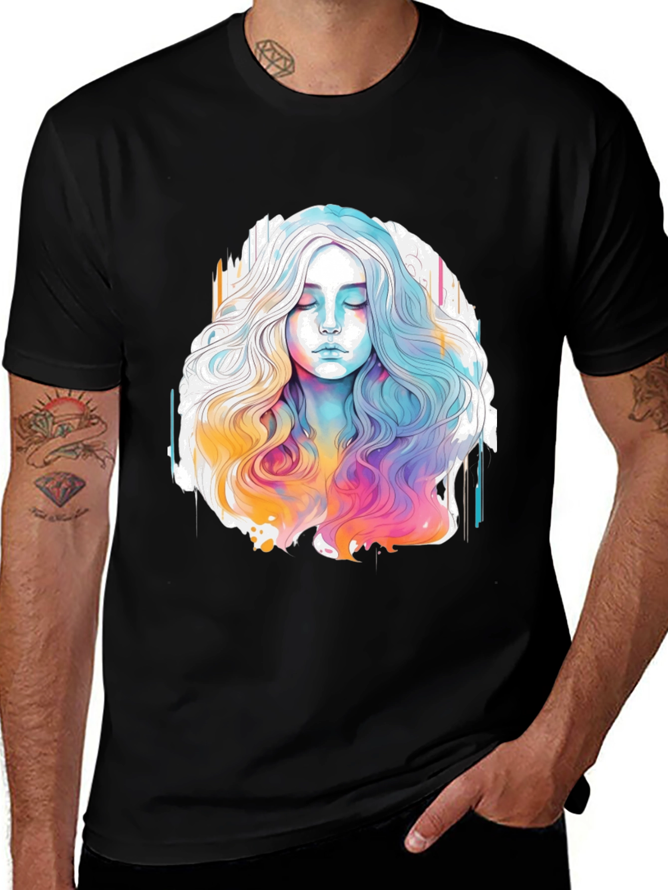 Variant 7 of Watercolor Woman Graphic Tee - Relaxed Fit