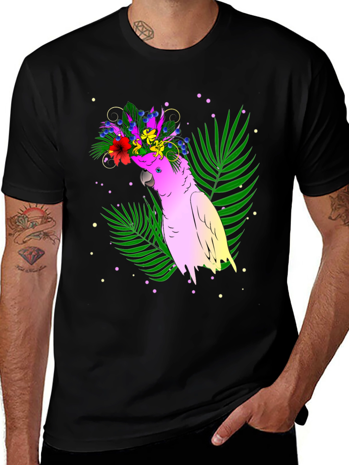 Tropical Parrot Graphic Tee - Vibrant Summer Style