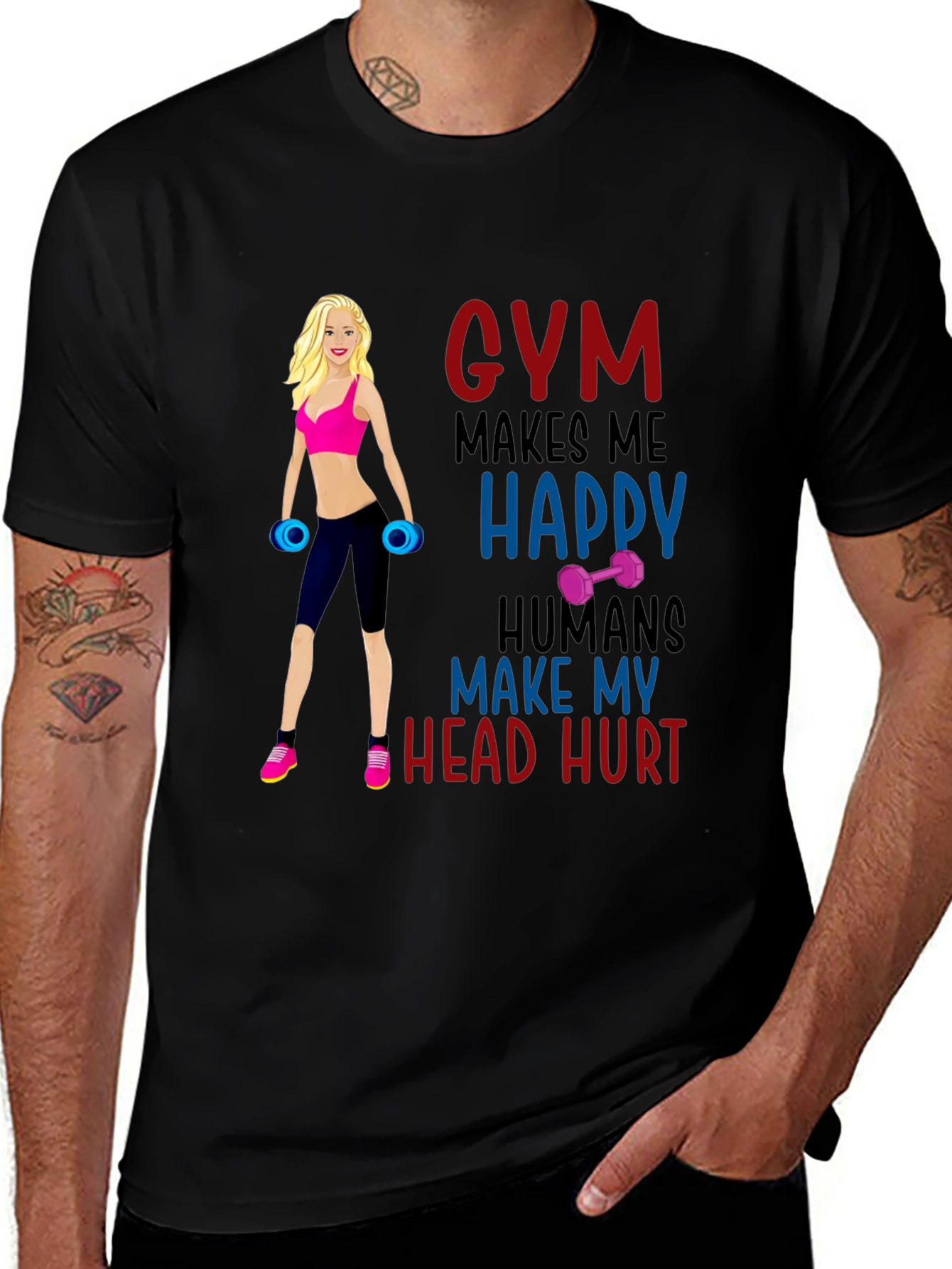 Variant 5 of Gym Makes Me Happy T-Shirt