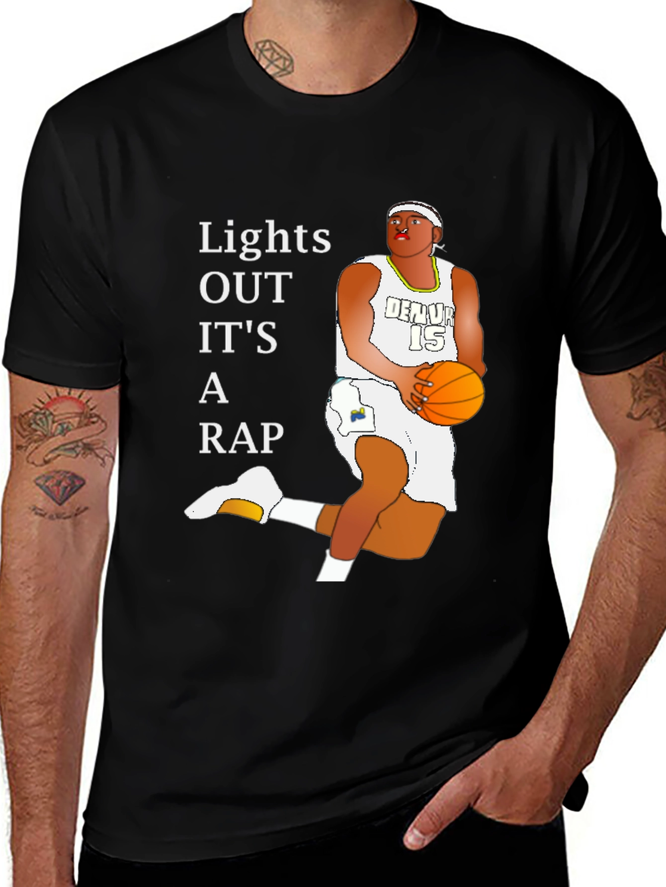 Variant 20 of Lights Out It's A Rap Basketball T-Shirt