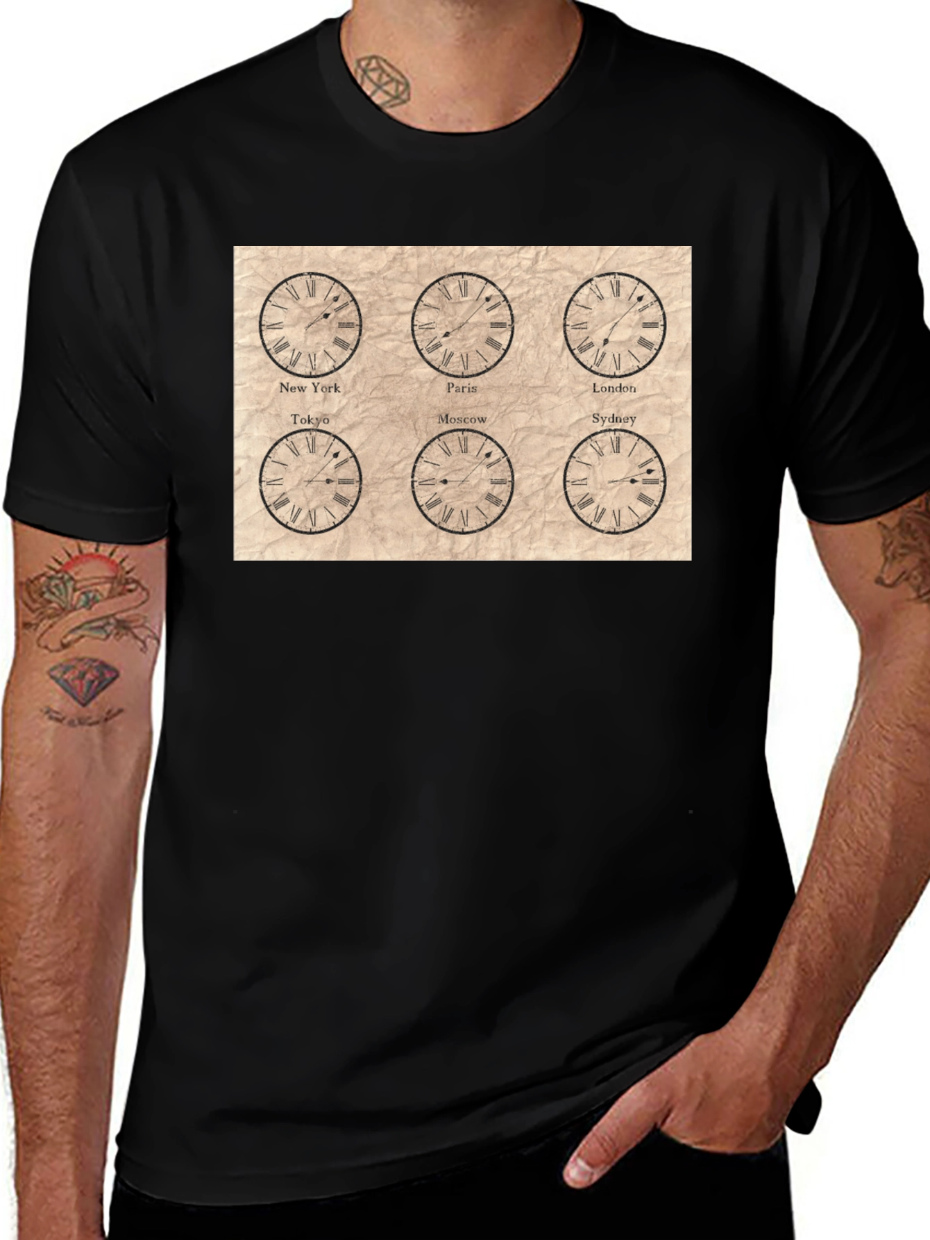 Variant 23 of World Time Zone T-Shirt